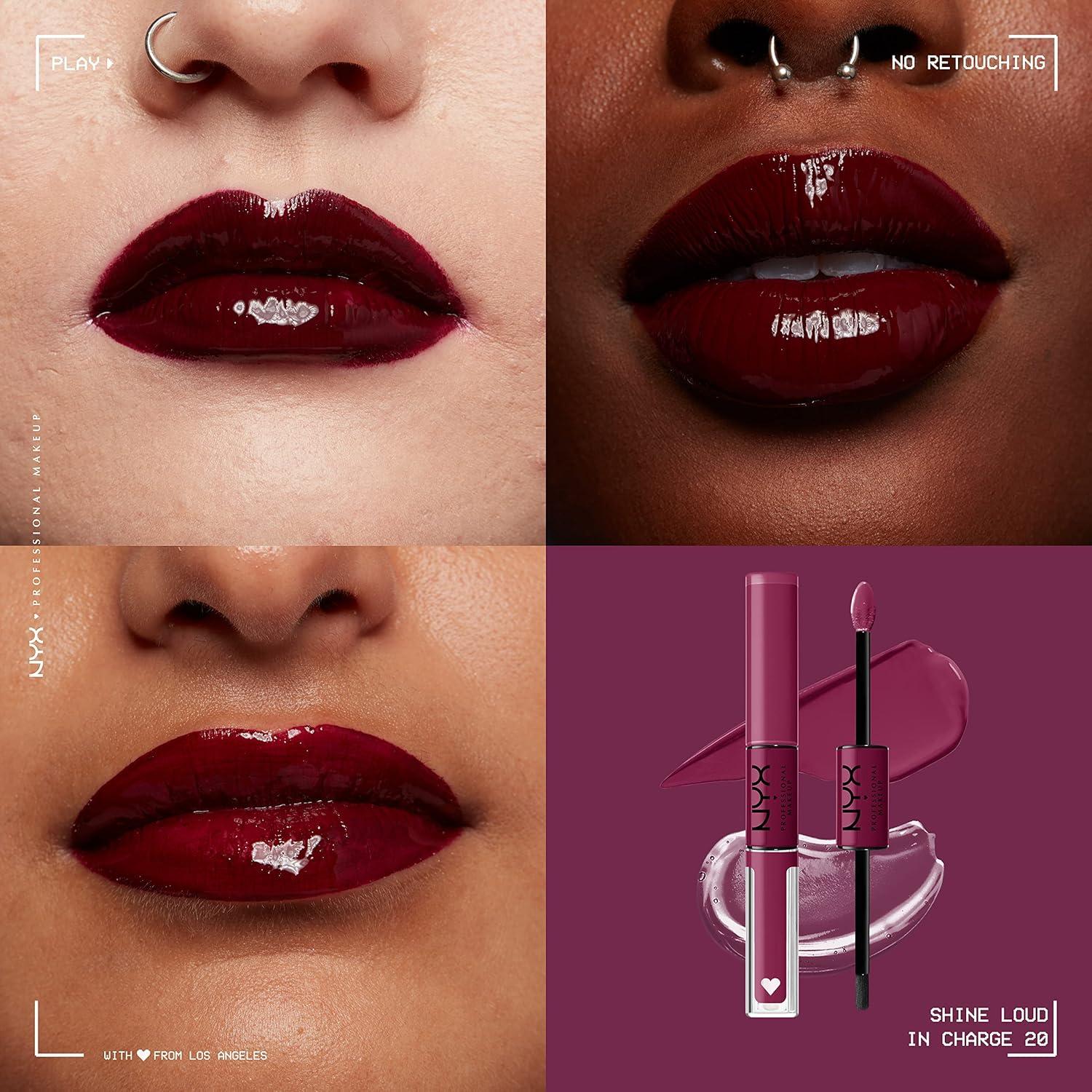 imageNYX PROFESSIONAL MAKEUP Shine Loud LongLasting Liquid Lipstick with Clear Lip Gloss  Global Citizen Medium Neutral Nude20 In Charge