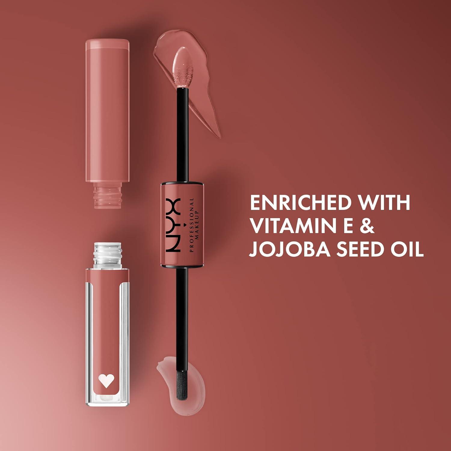 imageNYX PROFESSIONAL MAKEUP Shine Loud LongLasting Liquid Lipstick with Clear Lip Gloss  Pack of 2 Cash Flow Rebel In Red05 Magic Maker