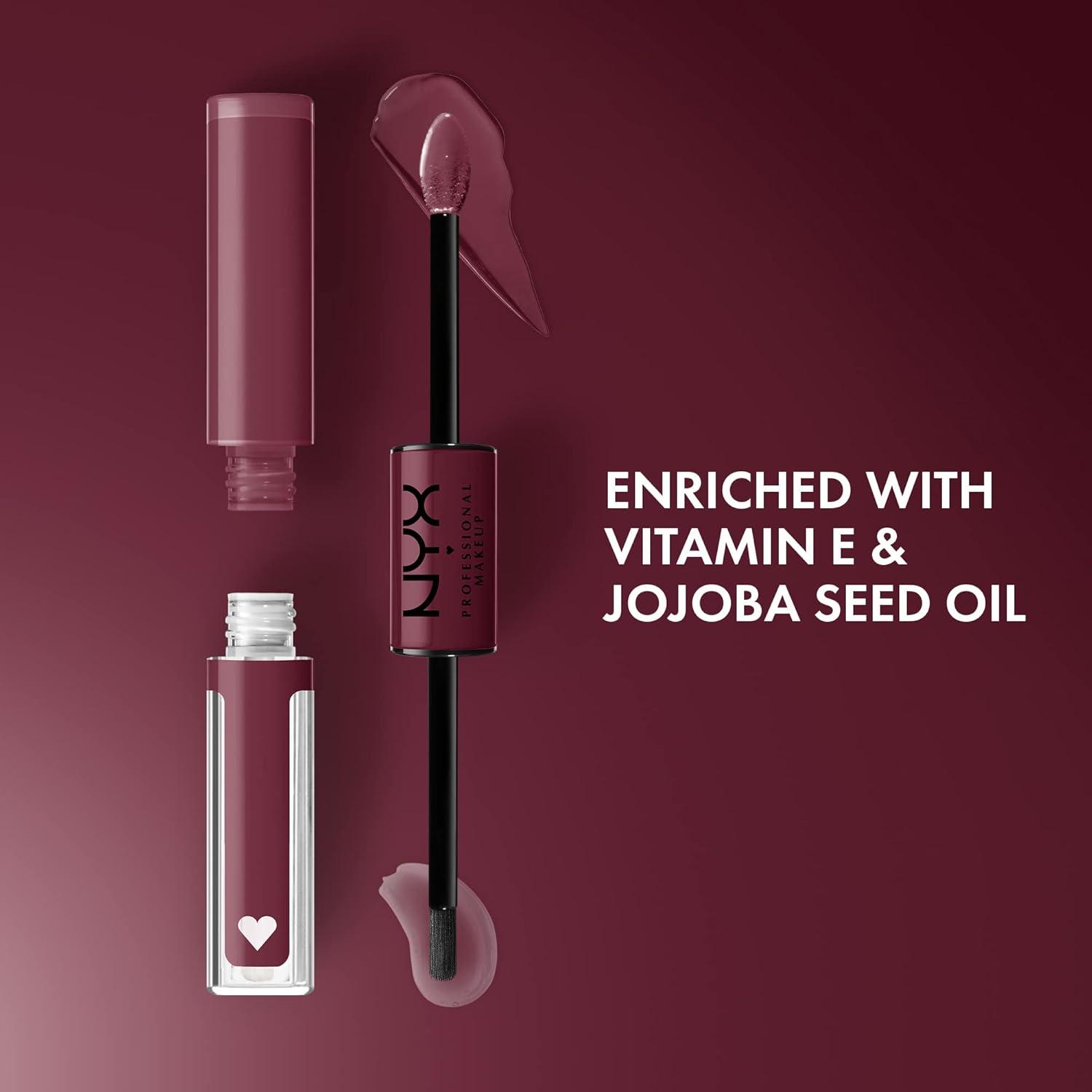 imageNYX PROFESSIONAL MAKEUP Shine Loud LongLasting Liquid Lipstick with Clear Lip Gloss  Pack of 2 Cash Flow Rebel In Red19 Never Basic