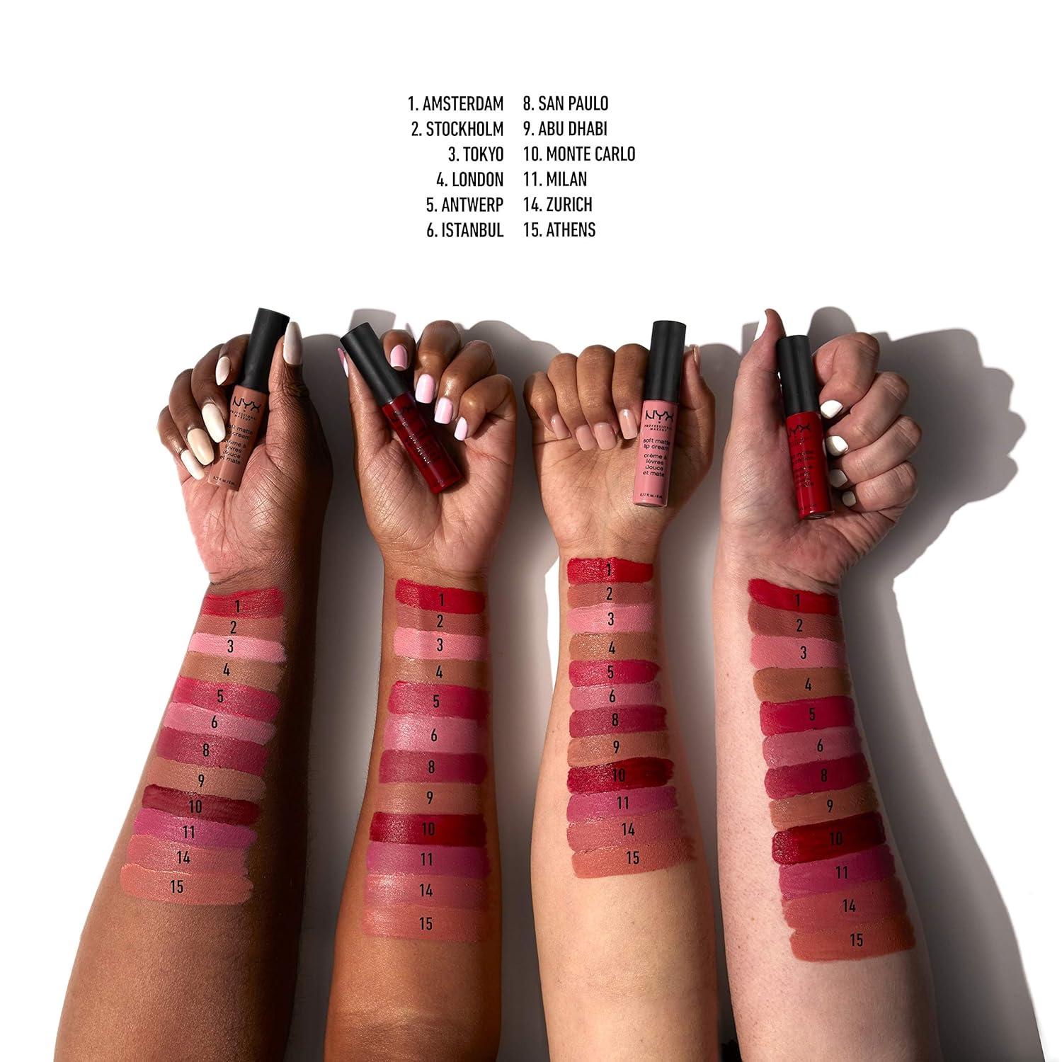 imageNYX PROFESSIONAL MAKEUP Soft Matte Lip Cream Lightweight Liquid Lipstick  Abu Dhabi Deep RoseBeigeAmsterdam