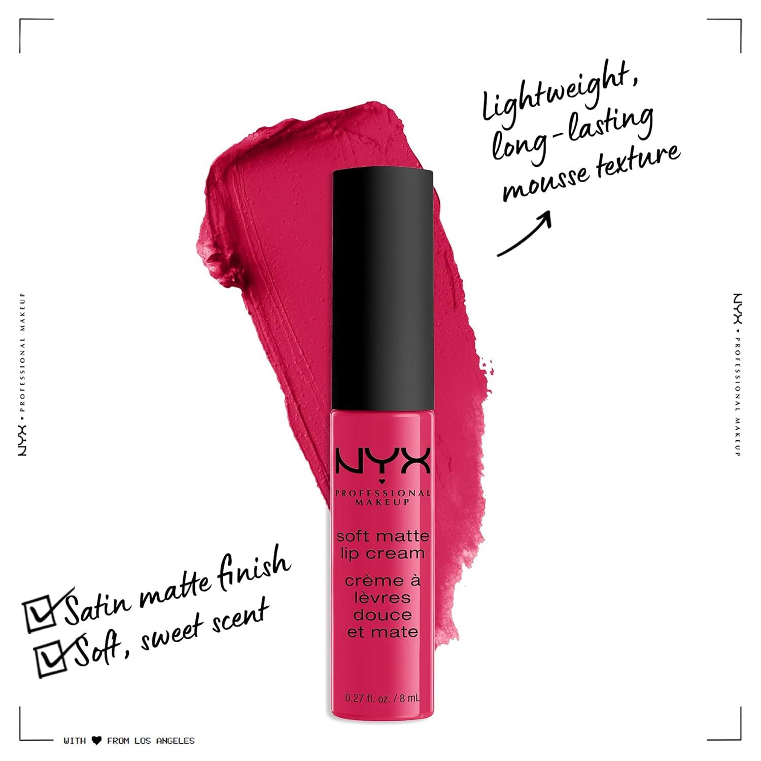 imageNYX PROFESSIONAL MAKEUP Soft Matte Lip Cream Lightweight Liquid Lipstick  Abu Dhabi Deep RoseBeigeAntwerp