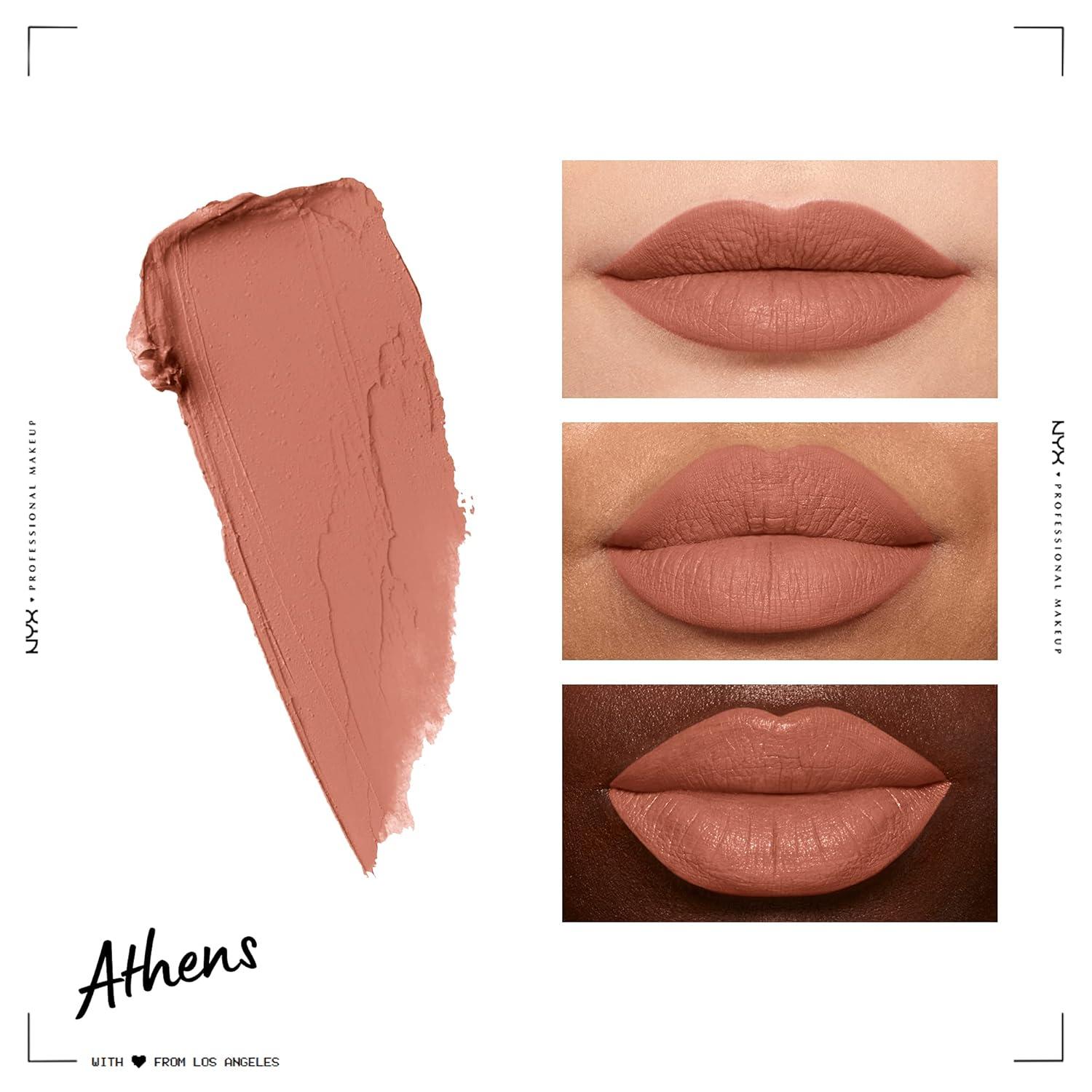 imageNYX PROFESSIONAL MAKEUP Soft Matte Lip Cream Lightweight Liquid Lipstick  Abu Dhabi Deep RoseBeigeAthens