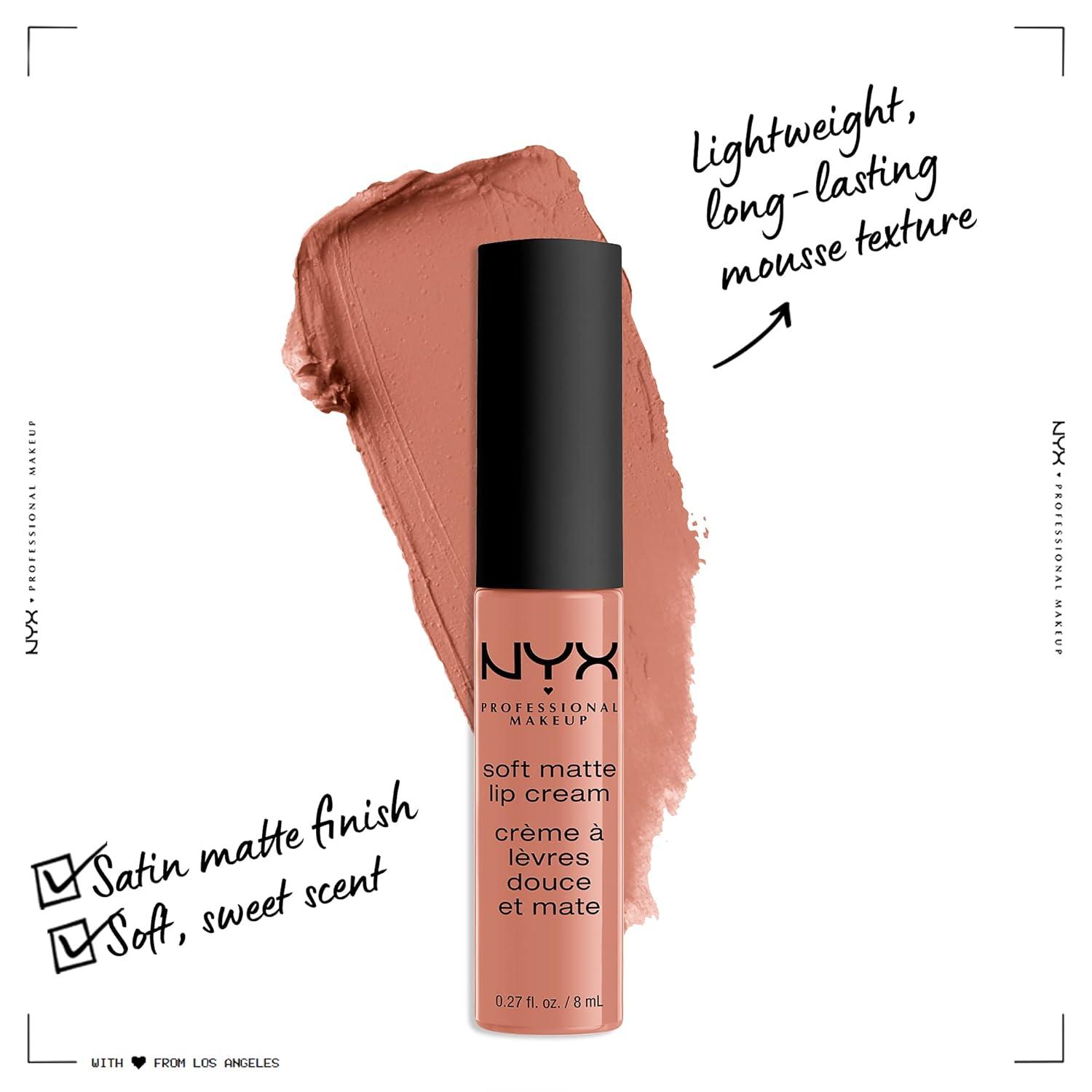 imageNYX PROFESSIONAL MAKEUP Soft Matte Lip Cream Lightweight Liquid Lipstick  Abu Dhabi Deep RoseBeigeAthens