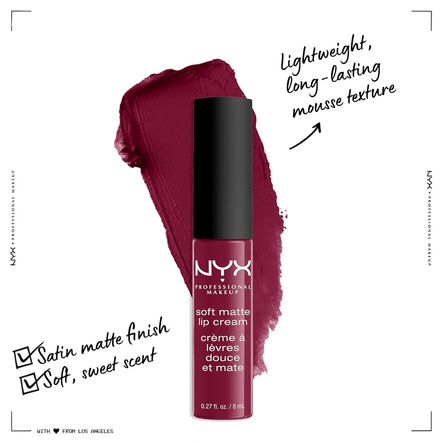 imageNYX PROFESSIONAL MAKEUP Soft Matte Lip Cream Lightweight Liquid Lipstick  Abu Dhabi Deep RoseBeigeCopenhagen