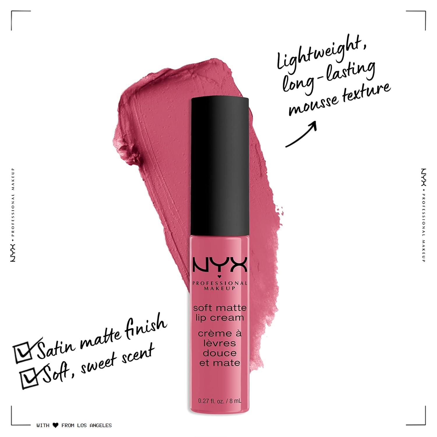 imageNYX PROFESSIONAL MAKEUP Soft Matte Lip Cream Lightweight Liquid Lipstick  Abu Dhabi Deep RoseBeigeMILAN
