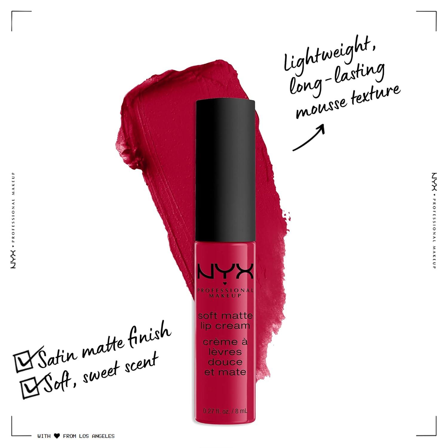 imageNYX PROFESSIONAL MAKEUP Soft Matte Lip Cream Lightweight Liquid Lipstick  Abu Dhabi Deep RoseBeigeMonte Carlo