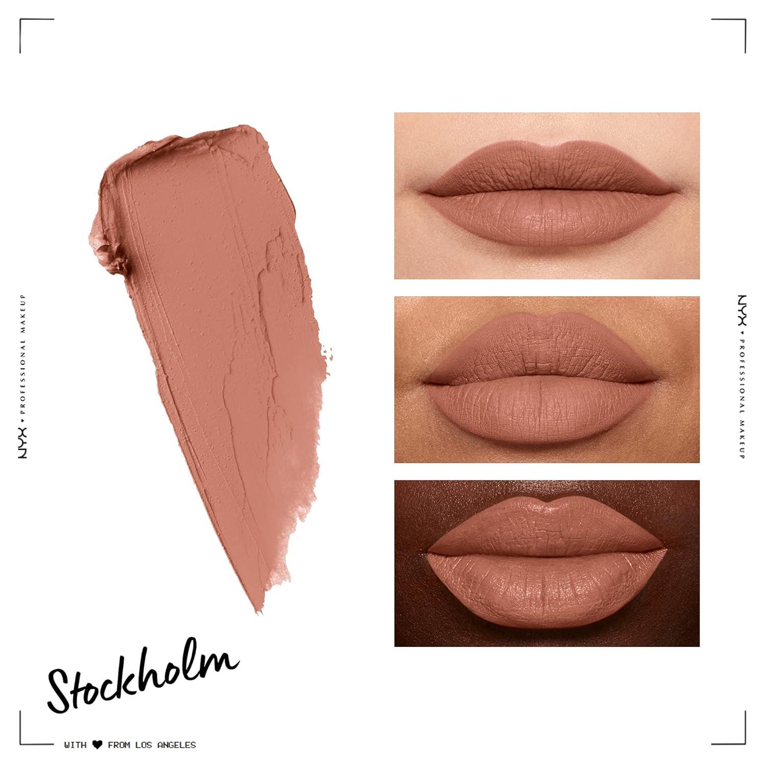 imageNYX PROFESSIONAL MAKEUP Soft Matte Lip Cream Lightweight Liquid Lipstick  Abu Dhabi Deep RoseBeigeStockholm