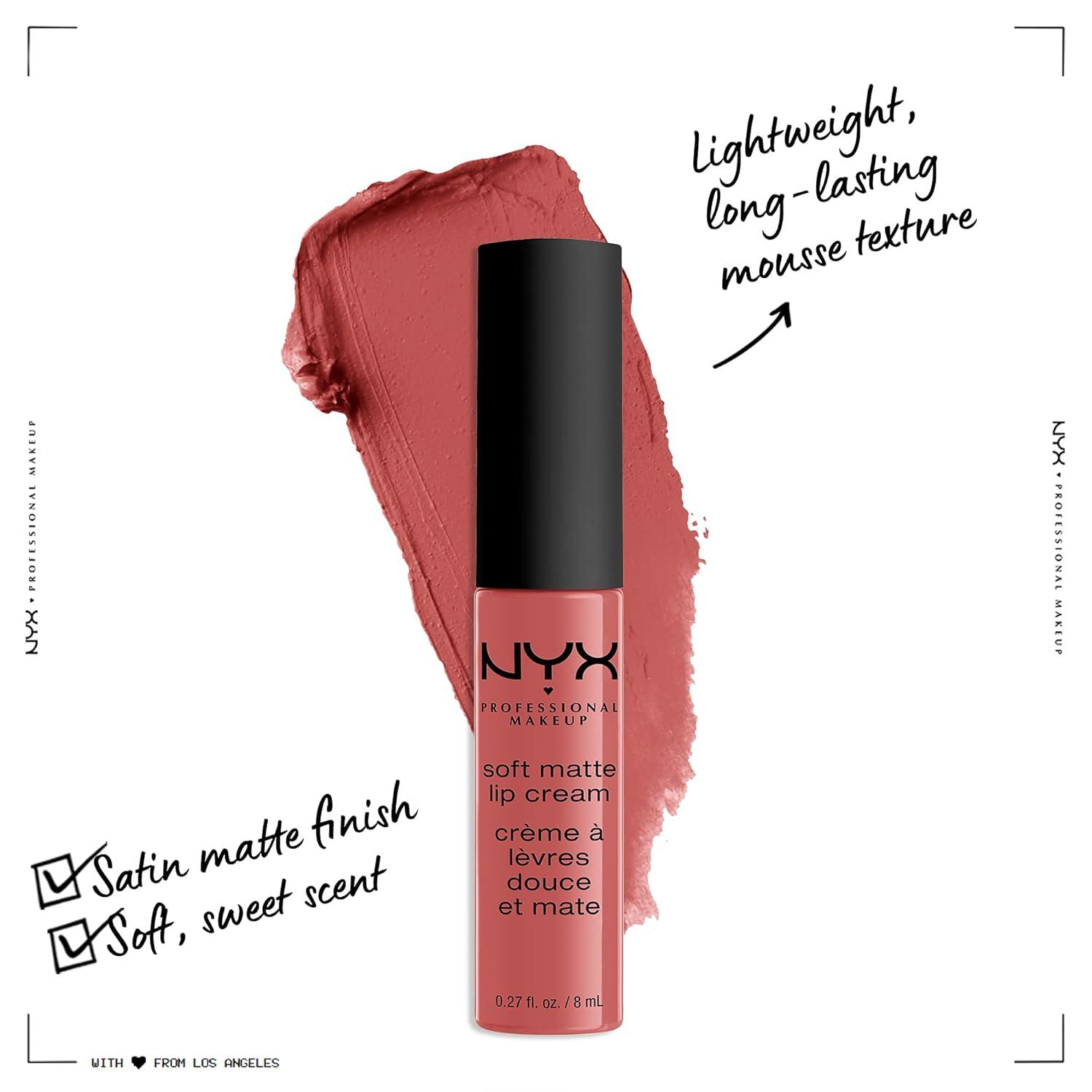imageNYX PROFESSIONAL MAKEUP Soft Matte Lip Cream Lightweight Liquid Lipstick  Abu Dhabi Deep RoseBeigeZurich