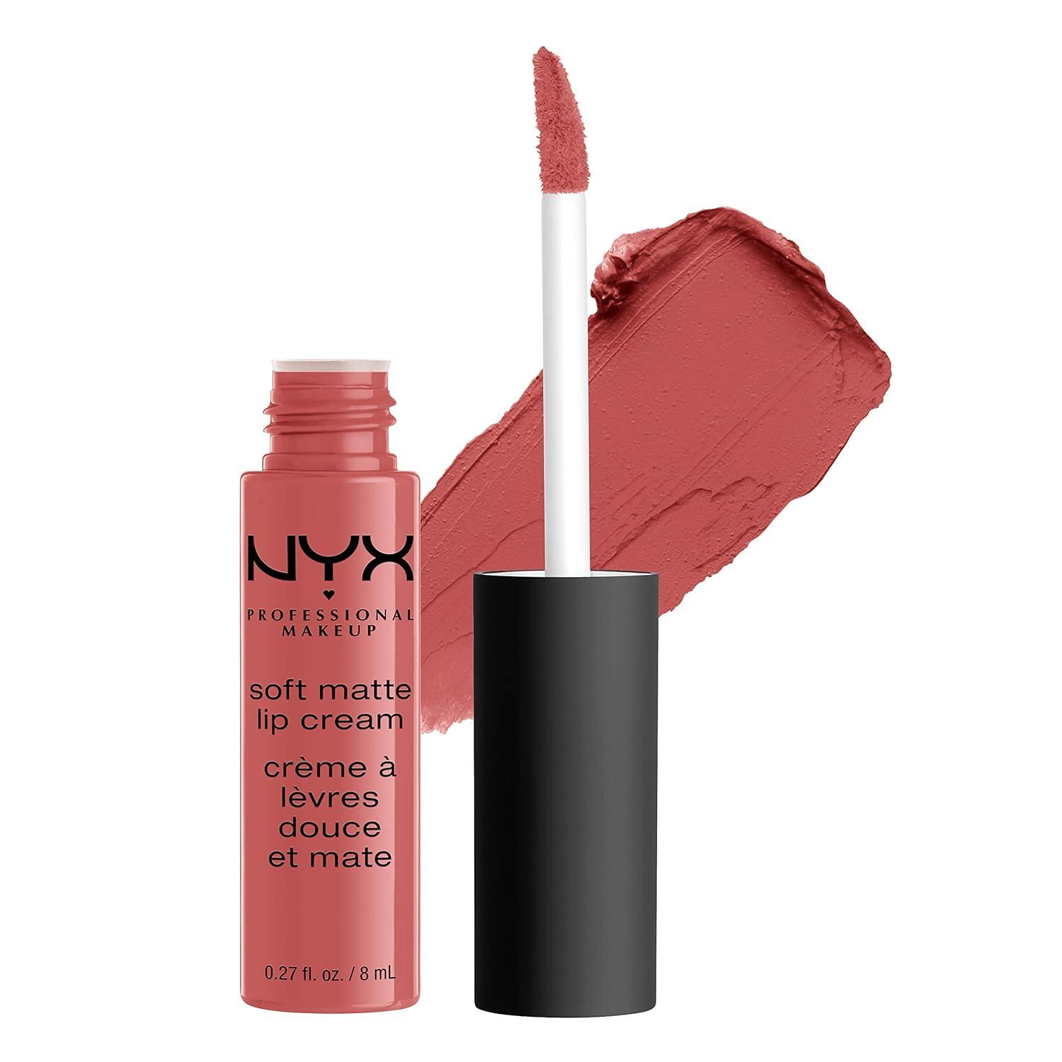 imageNYX PROFESSIONAL MAKEUP Soft Matte Lip Cream Lightweight Liquid Lipstick  Abu Dhabi Deep RoseBeigeZurich
