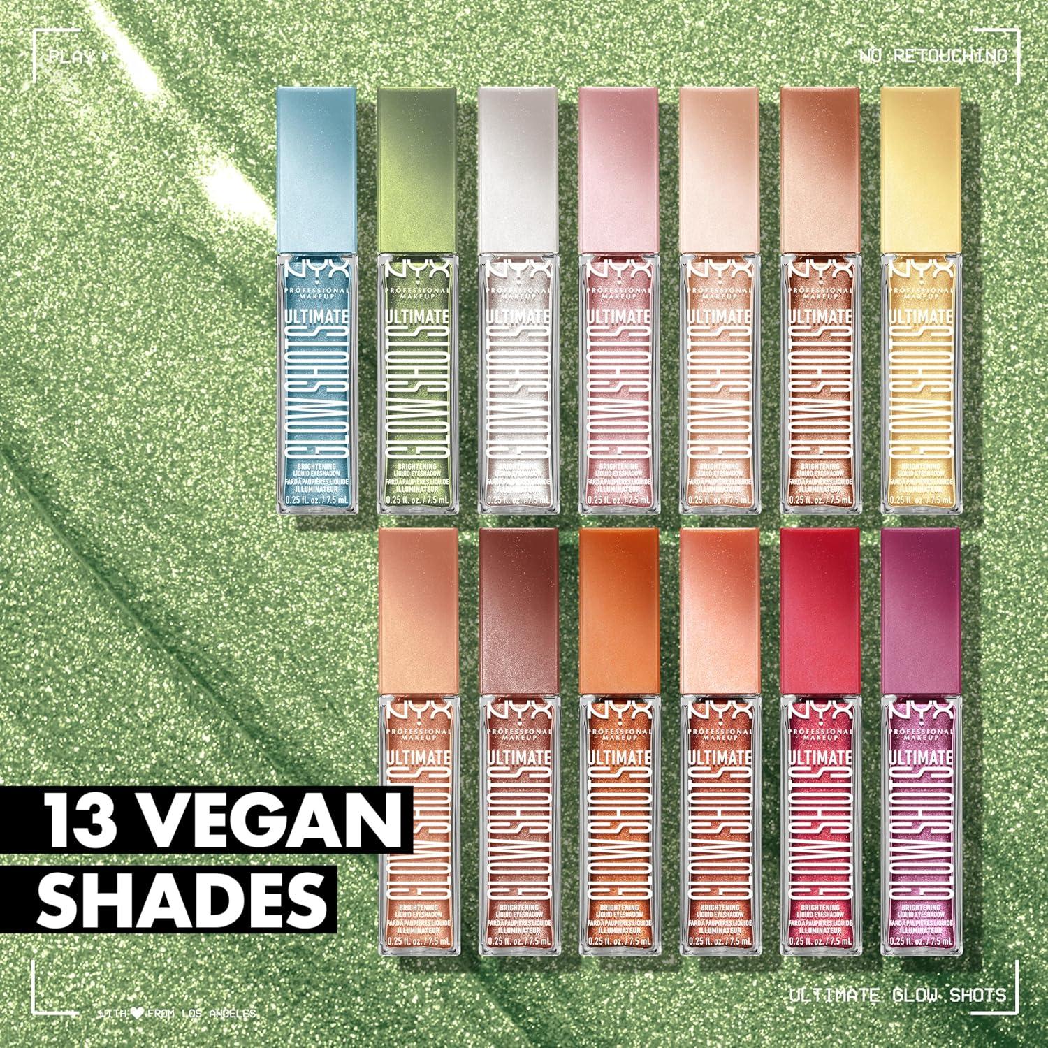 imageNYX PROFESSIONAL MAKEUP Ultimate Glow Shots Liquid Eyeshadow LongLasting Shimmer Eye Shadow with Vitamin C  Come Thru CoconutClementine Fine