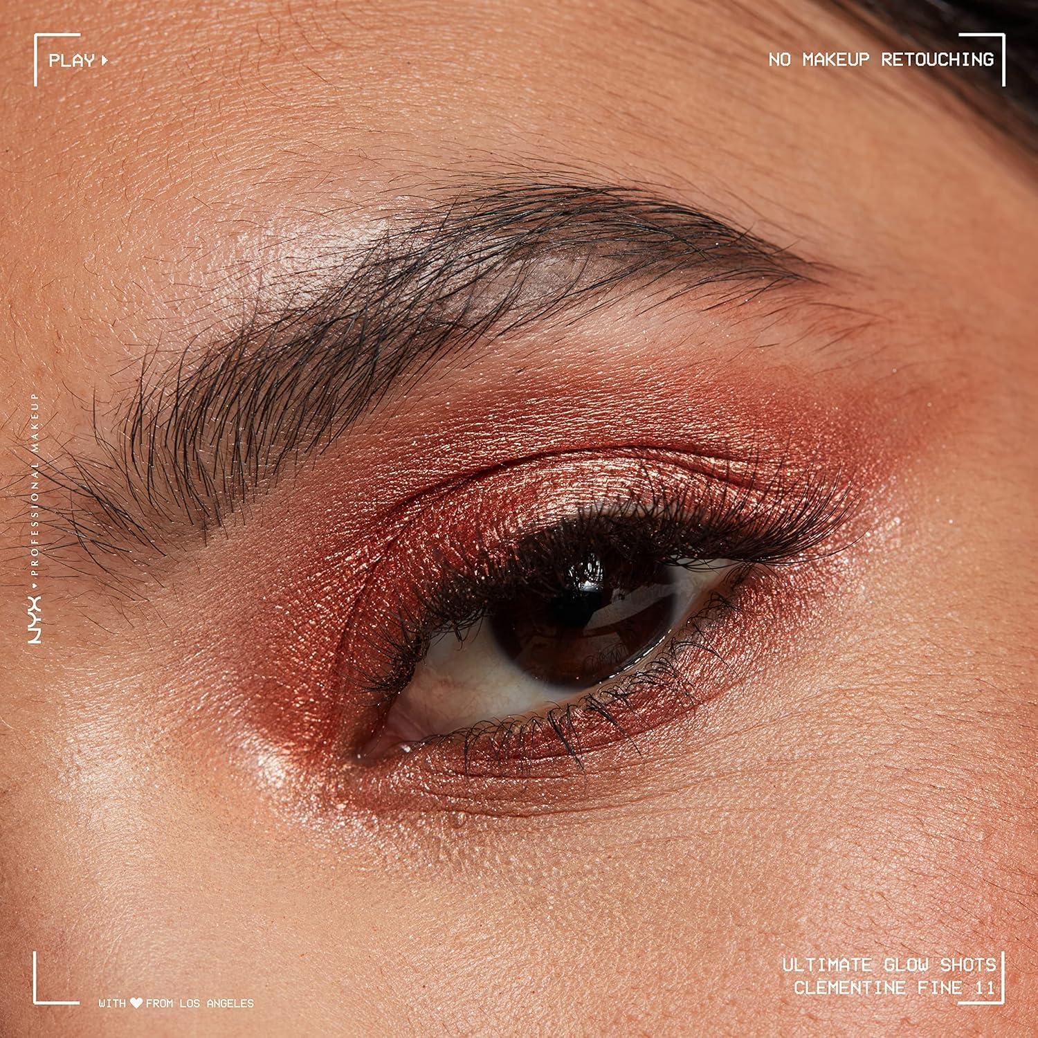 imageNYX PROFESSIONAL MAKEUP Ultimate Glow Shots Liquid Eyeshadow LongLasting Shimmer Eye Shadow with Vitamin C  Come Thru CoconutClementine Fine