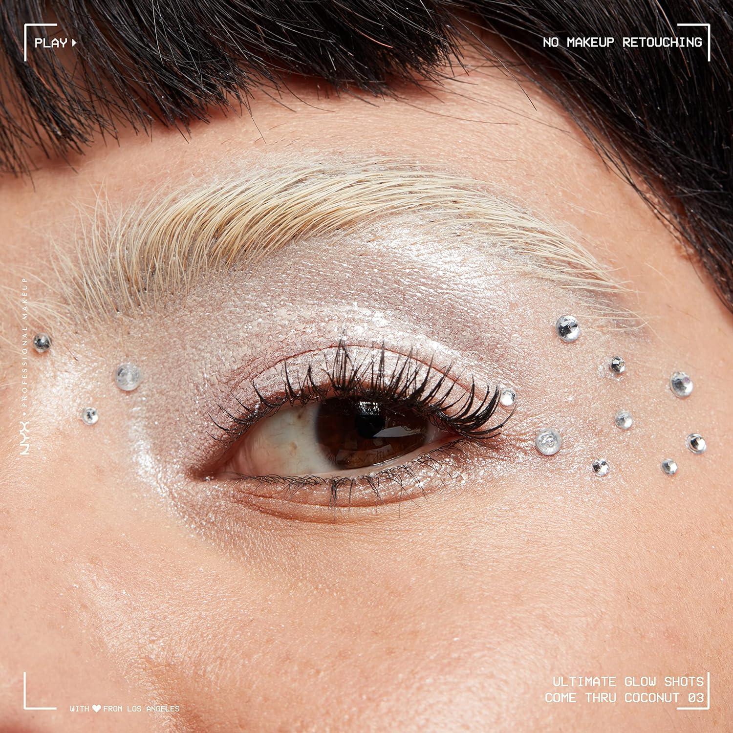 imageNYX PROFESSIONAL MAKEUP Ultimate Glow Shots Liquid Eyeshadow LongLasting Shimmer Eye Shadow with Vitamin C  Come Thru CoconutCome Thru Coconut