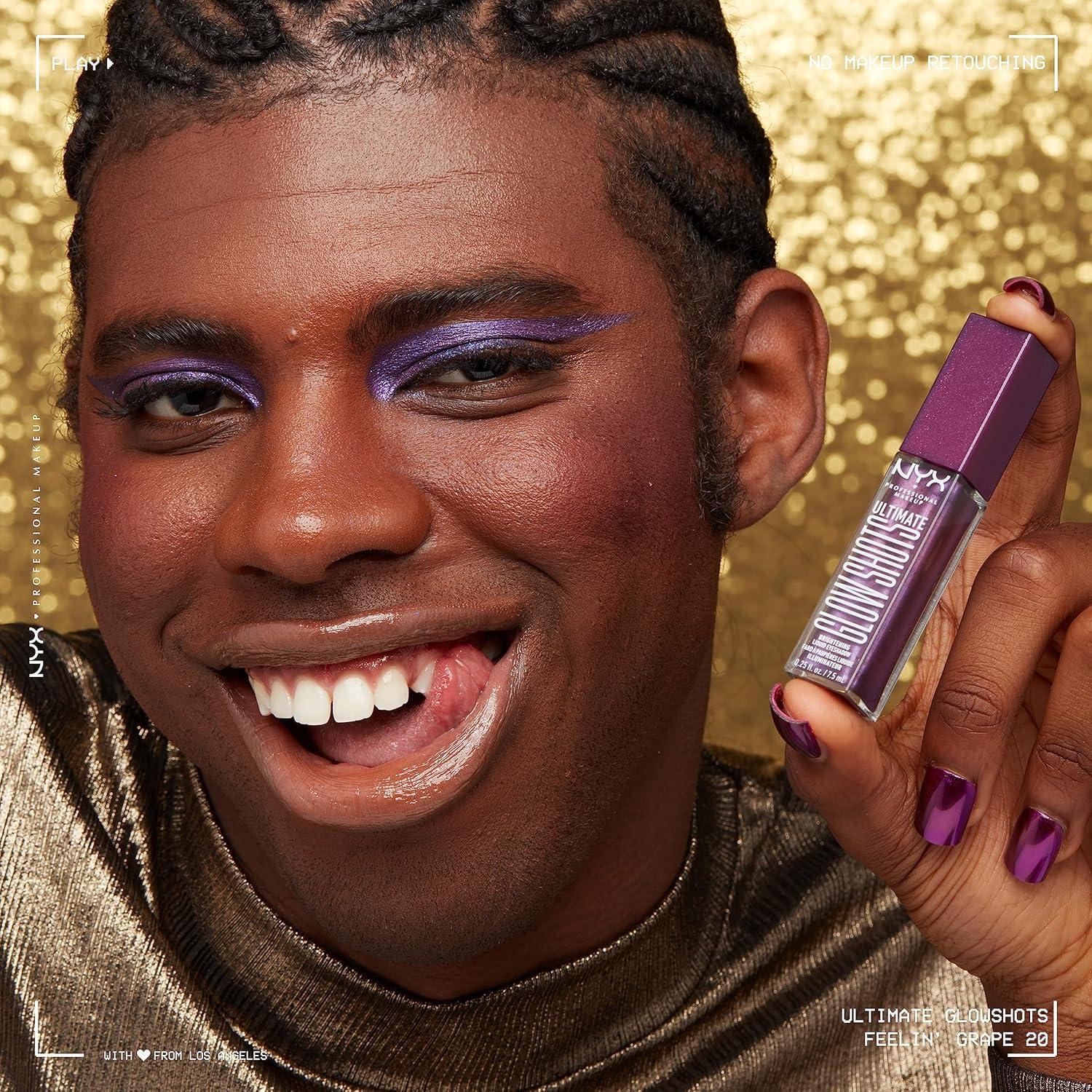 imageNYX PROFESSIONAL MAKEUP Ultimate Glow Shots Liquid Eyeshadow LongLasting Shimmer Eye Shadow with Vitamin C  Come Thru CoconutFeelin Grape