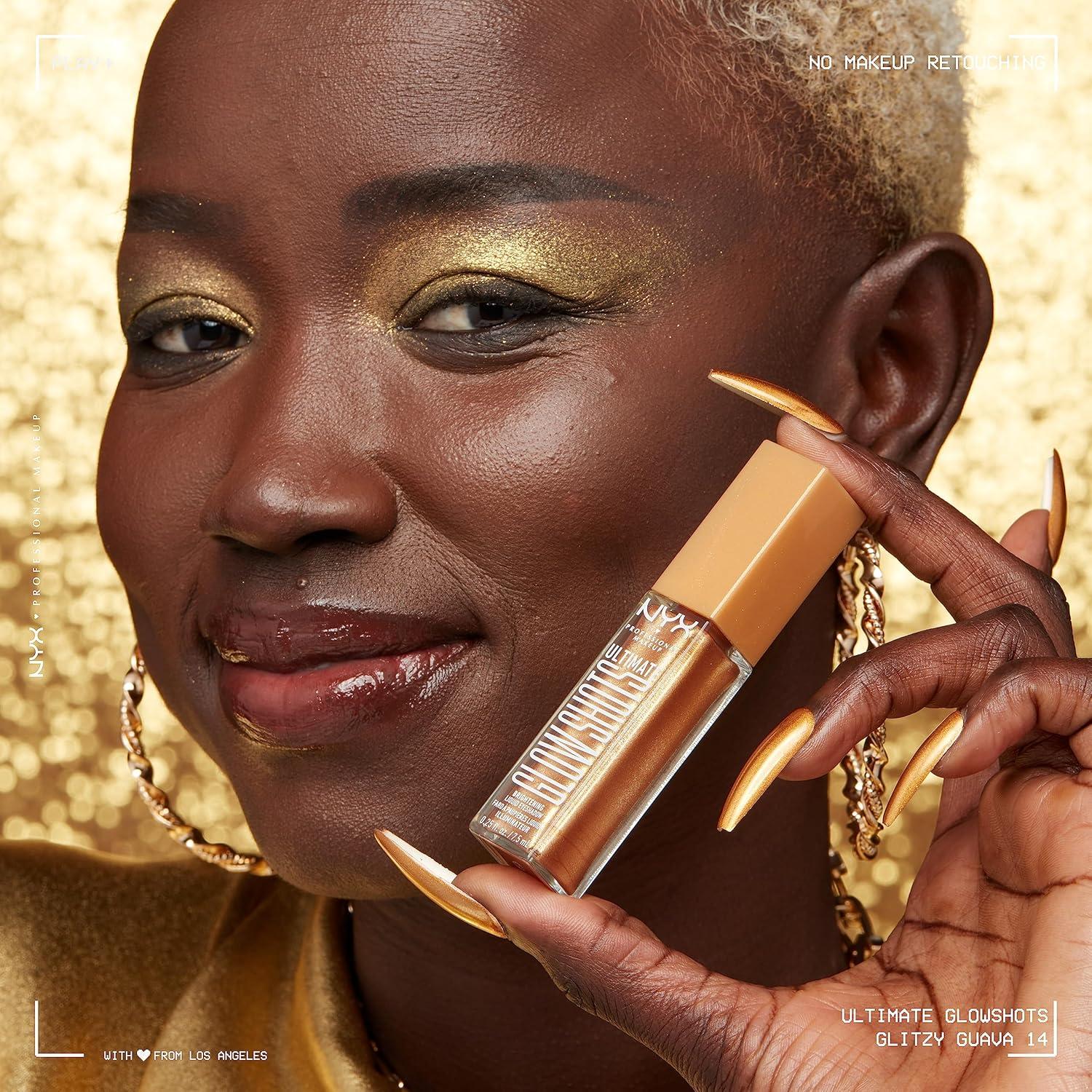 imageNYX PROFESSIONAL MAKEUP Ultimate Glow Shots Liquid Eyeshadow LongLasting Shimmer Eye Shadow with Vitamin C  Come Thru CoconutGlitzy Guava