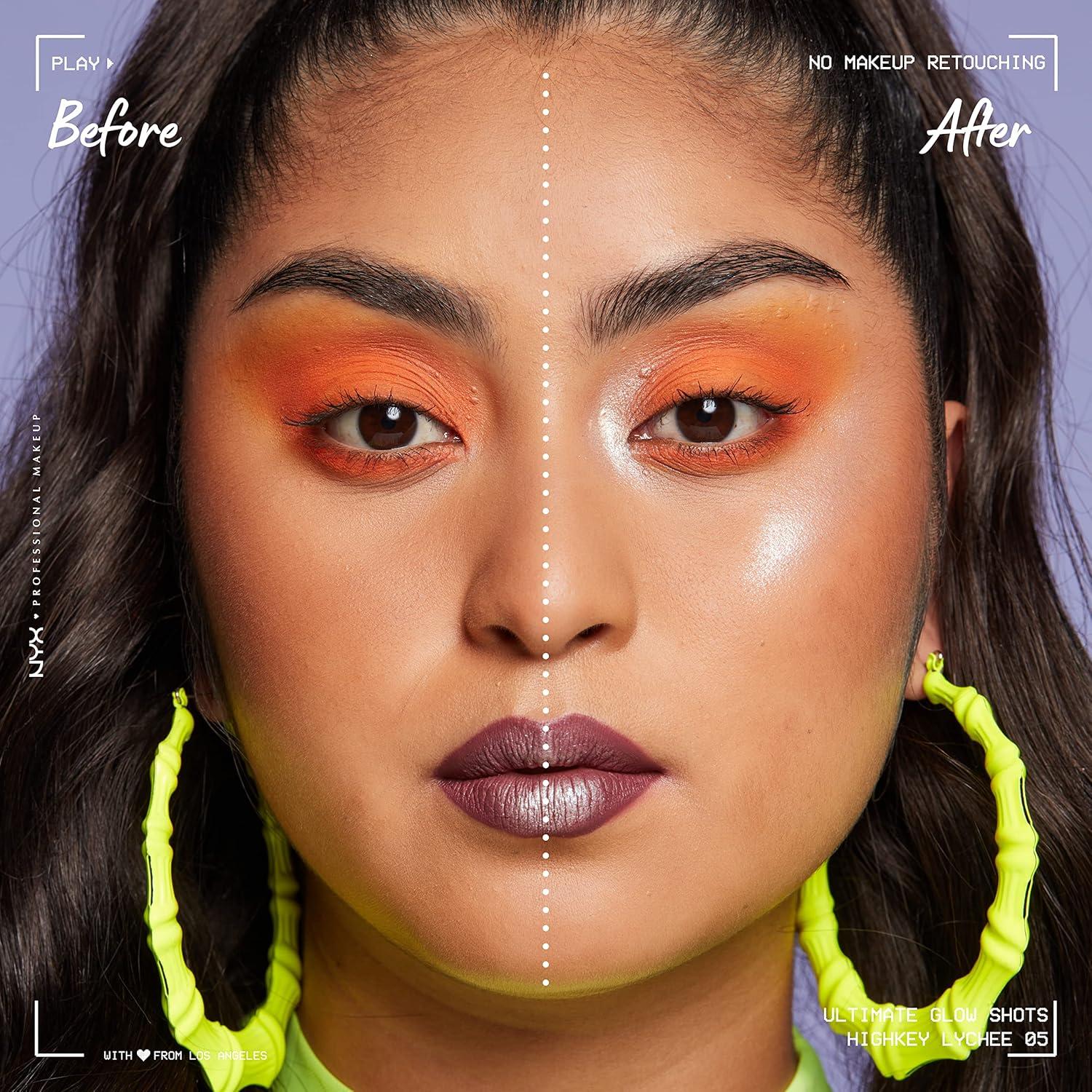 imageNYX PROFESSIONAL MAKEUP Ultimate Glow Shots Liquid Eyeshadow LongLasting Shimmer Eye Shadow with Vitamin C  Come Thru CoconutHighkey Lychee
