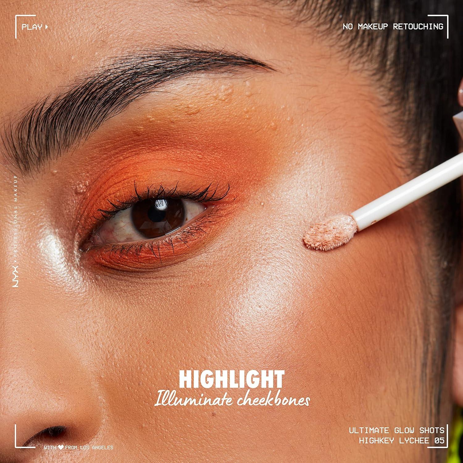 imageNYX PROFESSIONAL MAKEUP Ultimate Glow Shots Liquid Eyeshadow LongLasting Shimmer Eye Shadow with Vitamin C  Come Thru CoconutHighkey Lychee