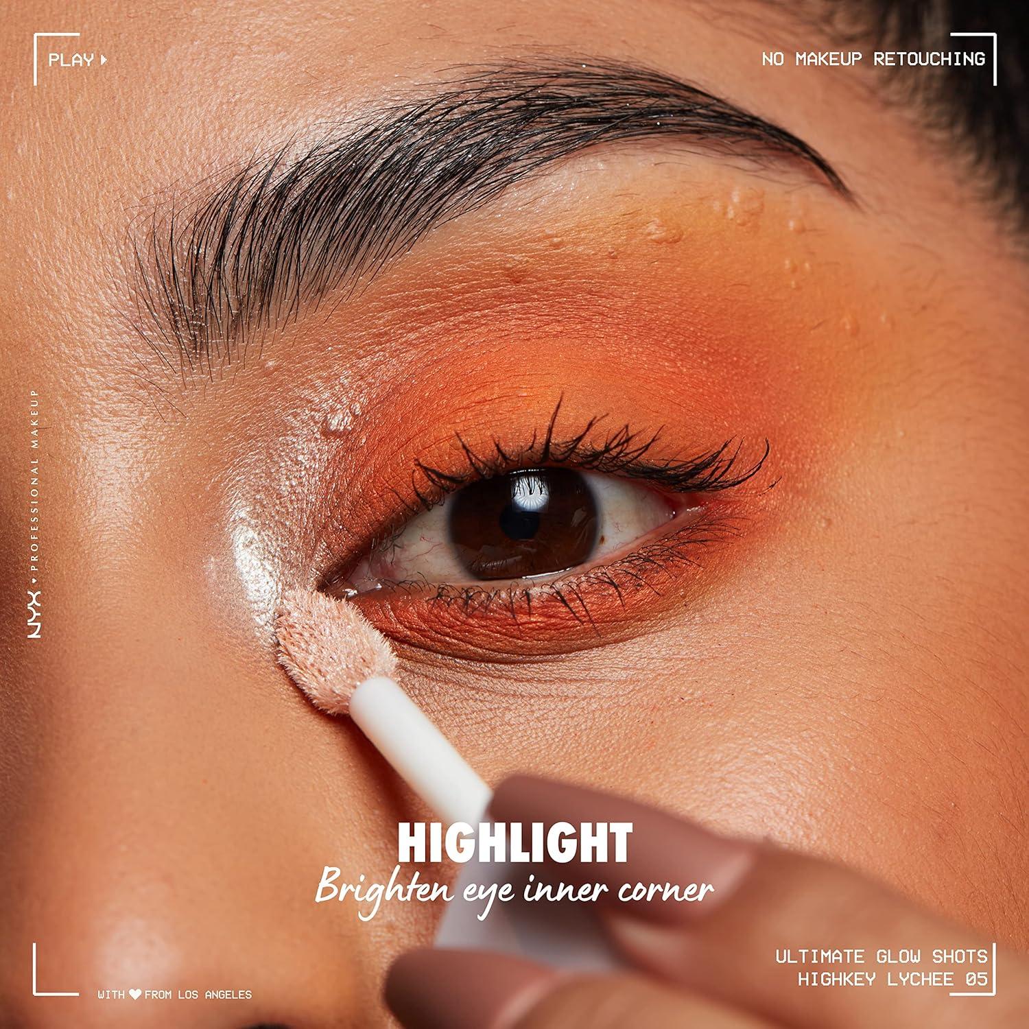 imageNYX PROFESSIONAL MAKEUP Ultimate Glow Shots Liquid Eyeshadow LongLasting Shimmer Eye Shadow with Vitamin C  Come Thru CoconutHighkey Lychee