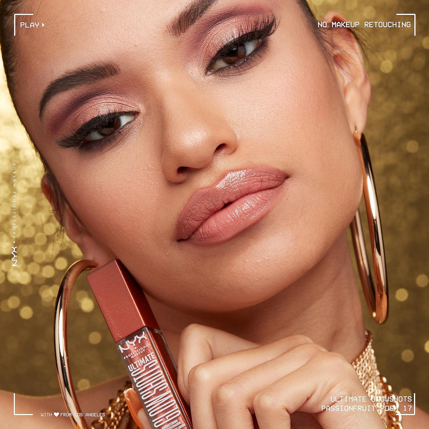 imageNYX PROFESSIONAL MAKEUP Ultimate Glow Shots Liquid Eyeshadow LongLasting Shimmer Eye Shadow with Vitamin C  Come Thru CoconutPassionfruit Posh