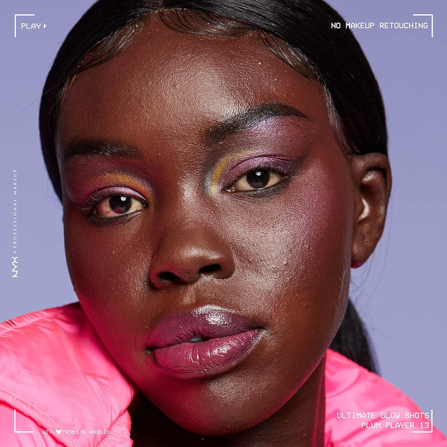 imageNYX PROFESSIONAL MAKEUP Ultimate Glow Shots Liquid Eyeshadow LongLasting Shimmer Eye Shadow with Vitamin C  Come Thru CoconutPlum Player