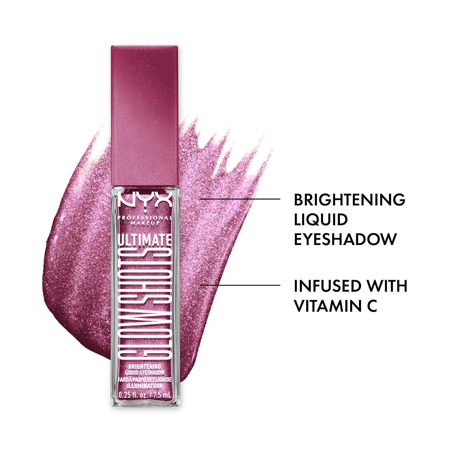 imageNYX PROFESSIONAL MAKEUP Ultimate Glow Shots Liquid Eyeshadow LongLasting Shimmer Eye Shadow with Vitamin C  Come Thru CoconutPlum Player
