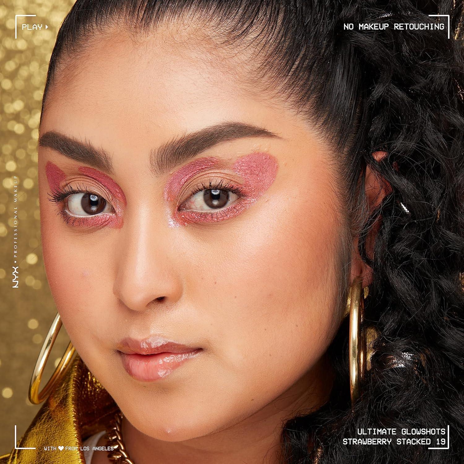 imageNYX PROFESSIONAL MAKEUP Ultimate Glow Shots Liquid Eyeshadow LongLasting Shimmer Eye Shadow with Vitamin C  Come Thru CoconutStrawberry Stacked