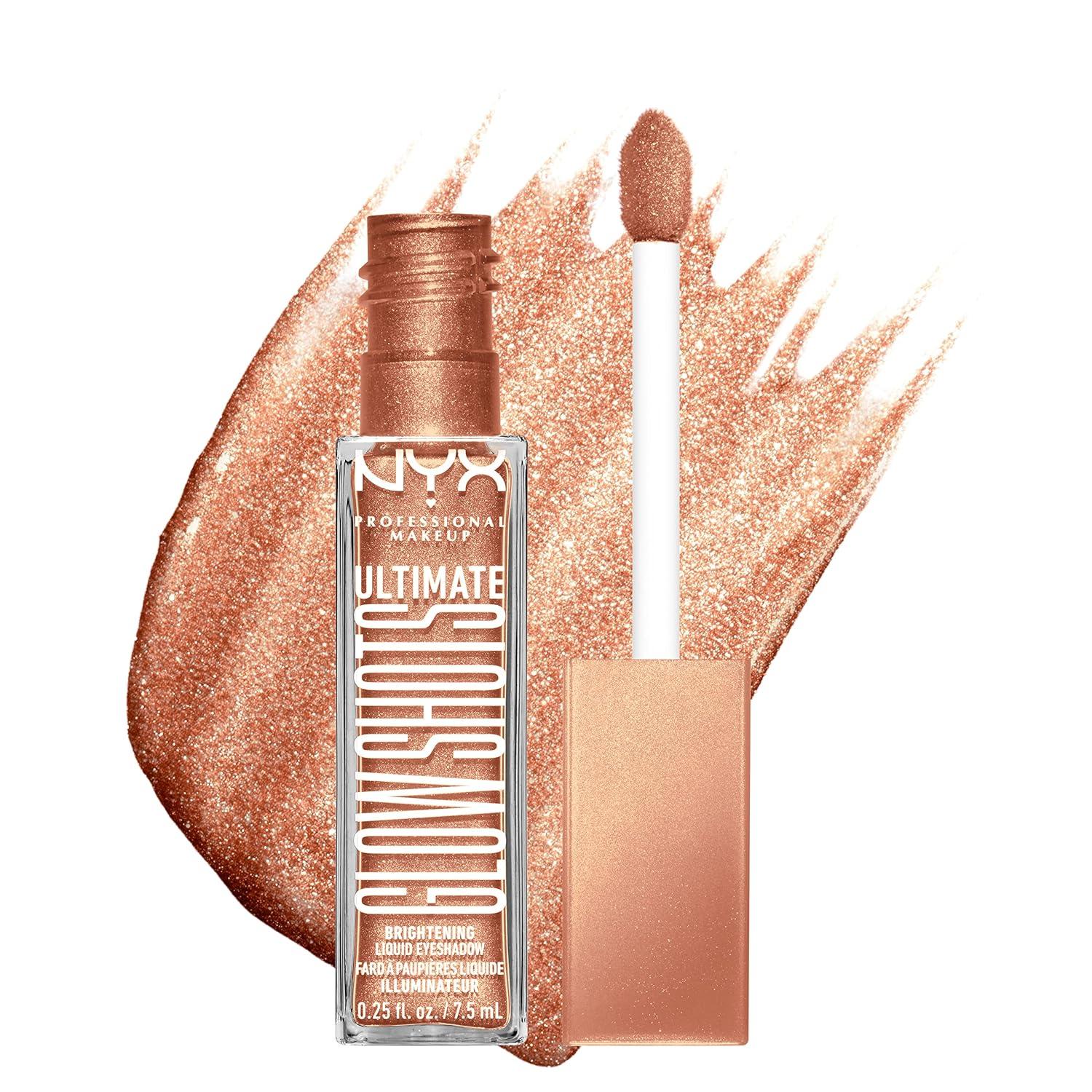 imageNYX PROFESSIONAL MAKEUP Ultimate Glow Shots Liquid Eyeshadow LongLasting Shimmer Eye Shadow with Vitamin C  Come Thru CoconutTwisted Tangerine