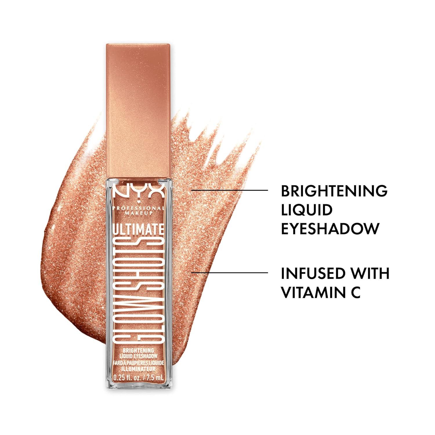 imageNYX PROFESSIONAL MAKEUP Ultimate Glow Shots Liquid Eyeshadow LongLasting Shimmer Eye Shadow with Vitamin C  Come Thru CoconutTwisted Tangerine