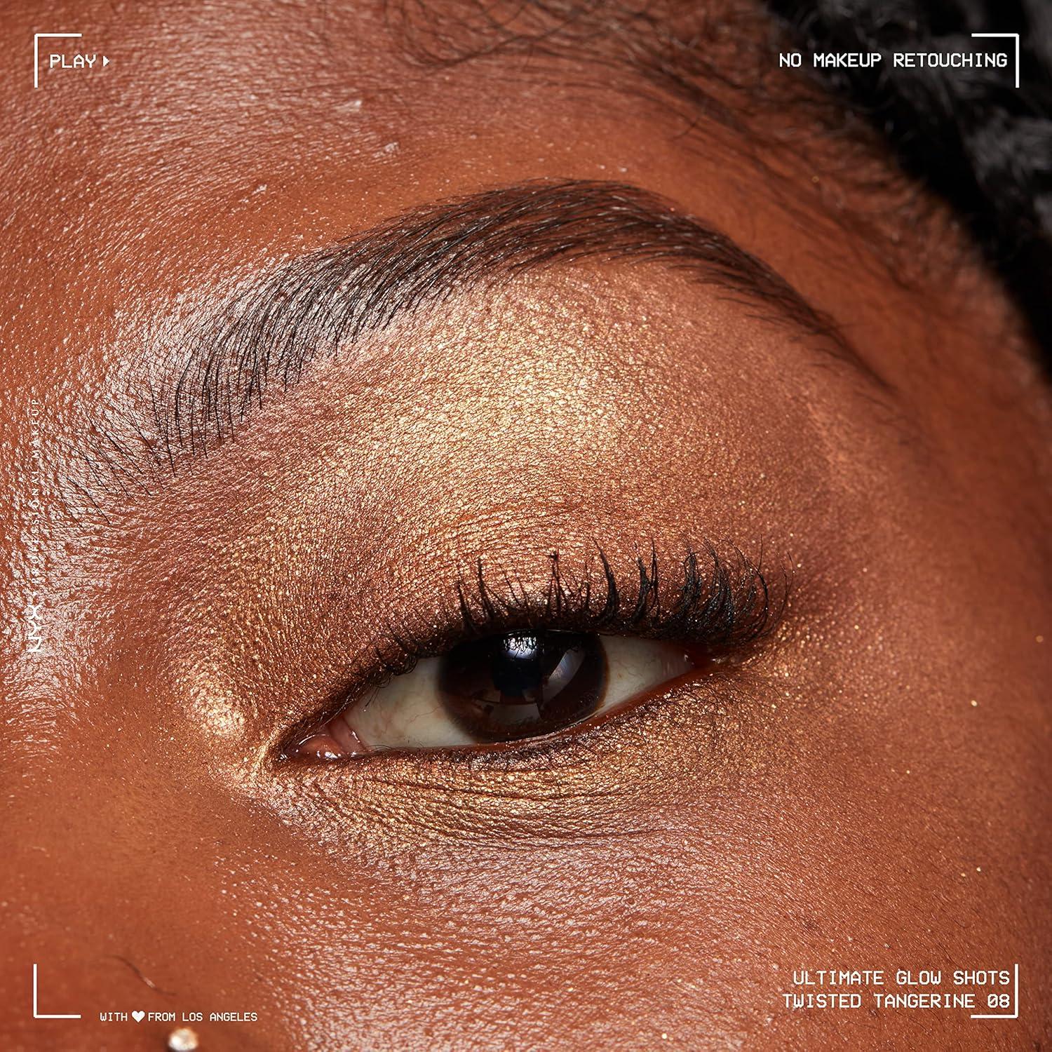 imageNYX PROFESSIONAL MAKEUP Ultimate Glow Shots Liquid Eyeshadow LongLasting Shimmer Eye Shadow with Vitamin C  Come Thru CoconutTwisted Tangerine