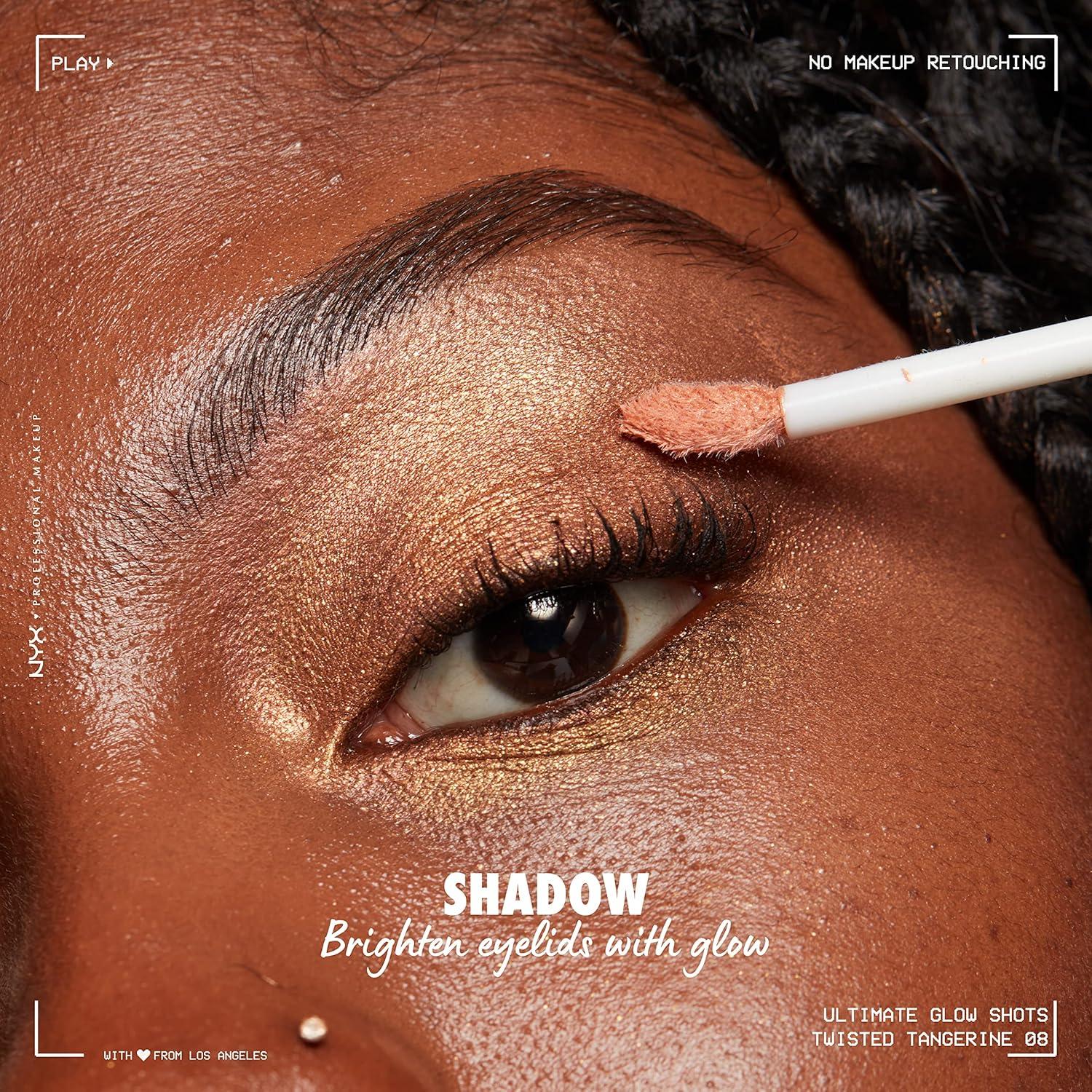 imageNYX PROFESSIONAL MAKEUP Ultimate Glow Shots Liquid Eyeshadow LongLasting Shimmer Eye Shadow with Vitamin C  Come Thru CoconutTwisted Tangerine