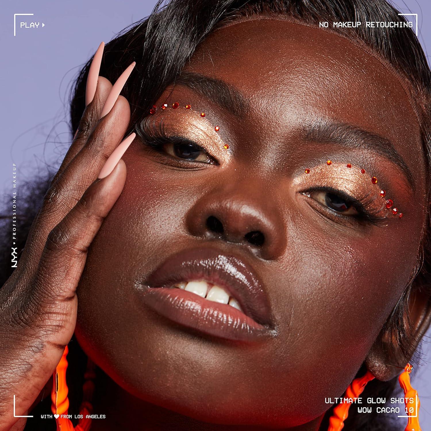 imageNYX PROFESSIONAL MAKEUP Ultimate Glow Shots Liquid Eyeshadow LongLasting Shimmer Eye Shadow with Vitamin C  Come Thru CoconutWow Cacao
