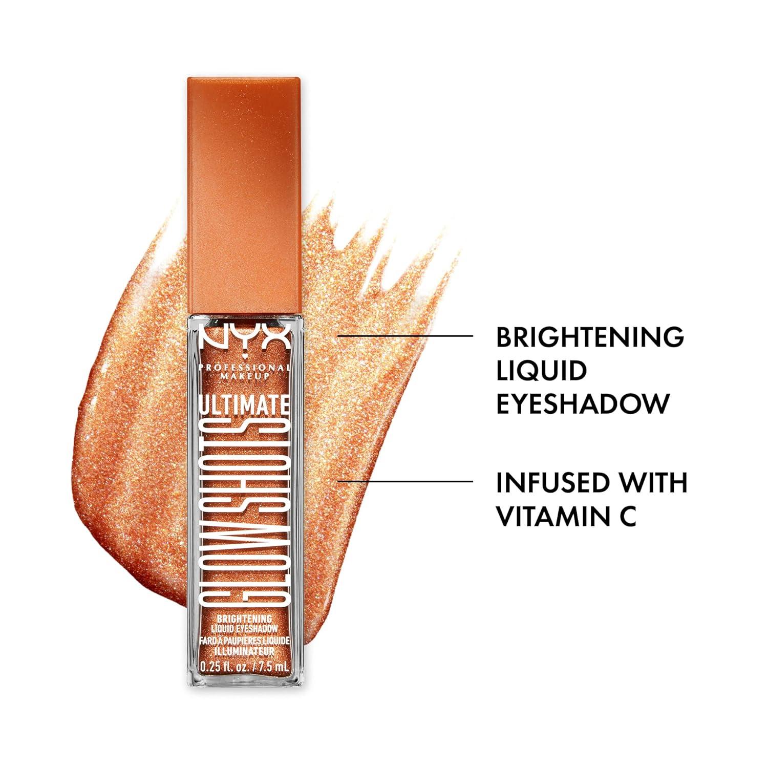 imageNYX PROFESSIONAL MAKEUP Ultimate Glow Shots Liquid Eyeshadow LongLasting Shimmer Eye Shadow with Vitamin C  Come Thru CoconutWow Cacao