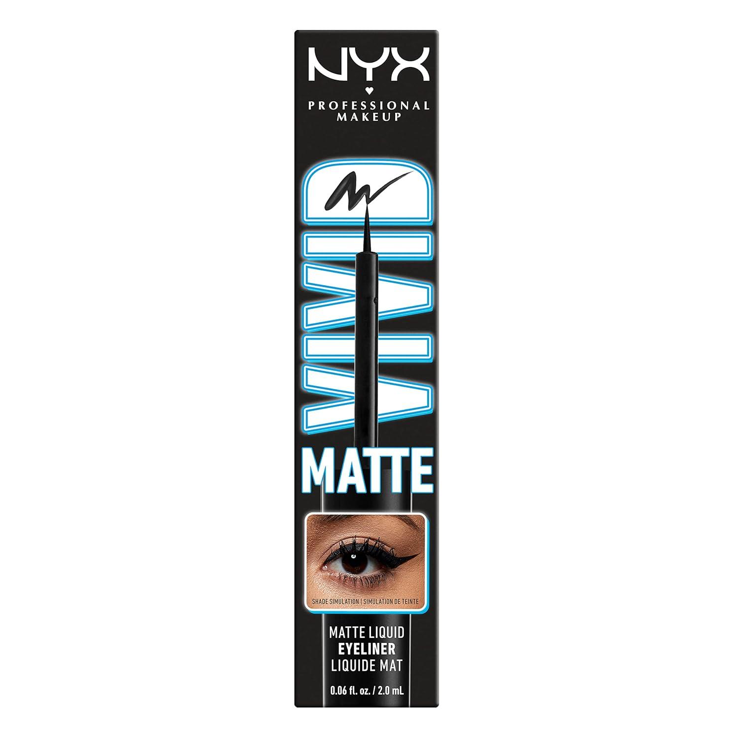 imageNYX PROFESSIONAL MAKEUP Vivid Matte Liquid Liner SmearResistant Eyeliner with Precise Tip  Black01 Black