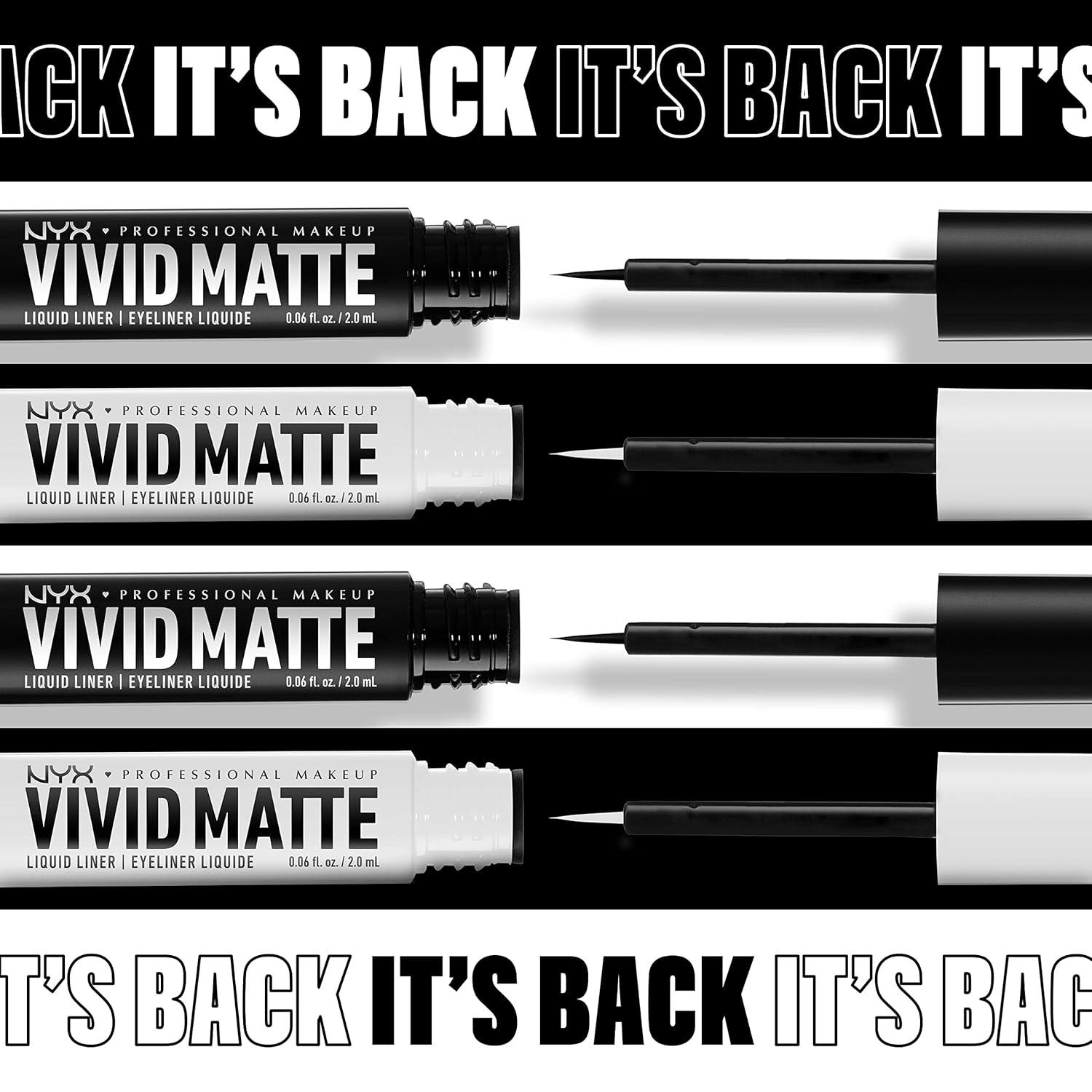 imageNYX PROFESSIONAL MAKEUP Vivid Matte Liquid Liner SmearResistant Eyeliner with Precise Tip  Black01 Black
