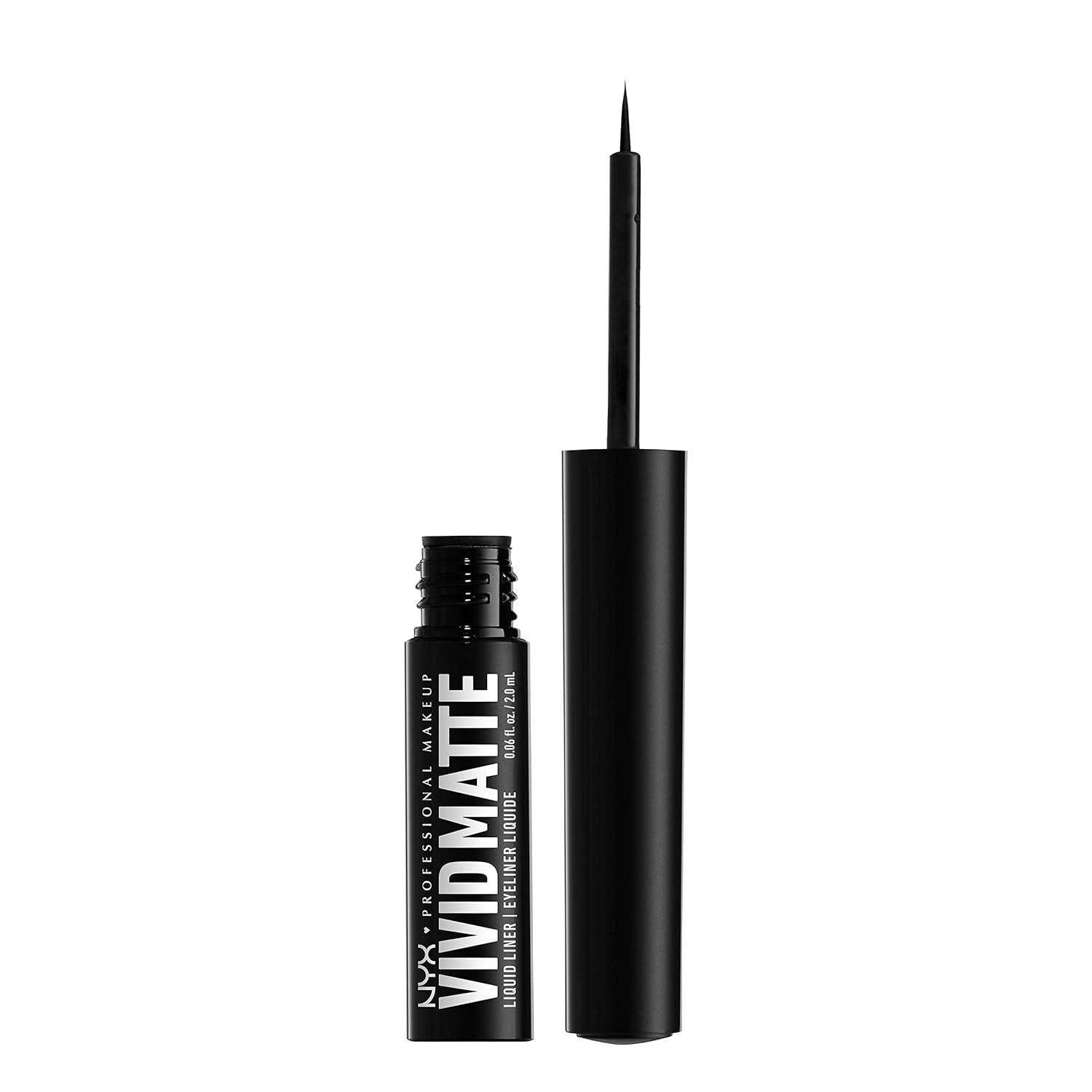 imageNYX PROFESSIONAL MAKEUP Vivid Matte Liquid Liner SmearResistant Eyeliner with Precise Tip  Black01 Black