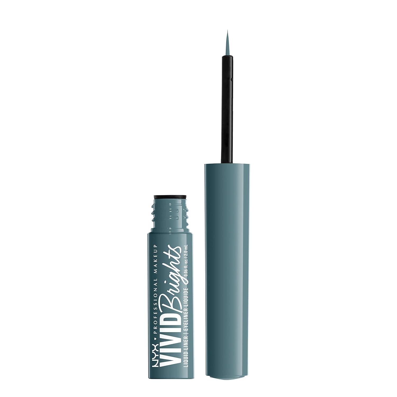 imageNYX PROFESSIONAL MAKEUP Vivid Matte Liquid Liner SmearResistant Eyeliner with Precise Tip  Black01 Cyan Simp
