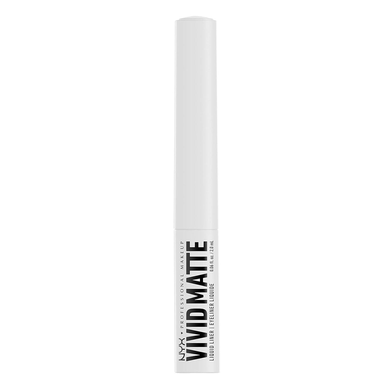 imageNYX PROFESSIONAL MAKEUP Vivid Matte Liquid Liner SmearResistant Eyeliner with Precise Tip  Black02 White