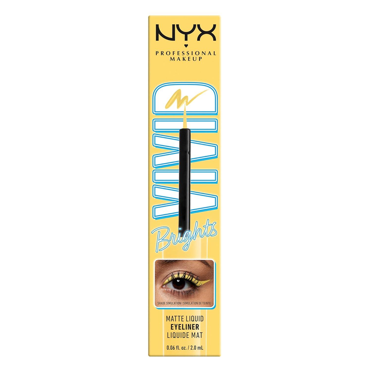 imageNYX PROFESSIONAL MAKEUP Vivid Matte Liquid Liner SmearResistant Eyeliner with Precise Tip  Black03 Had Me At Yellow
