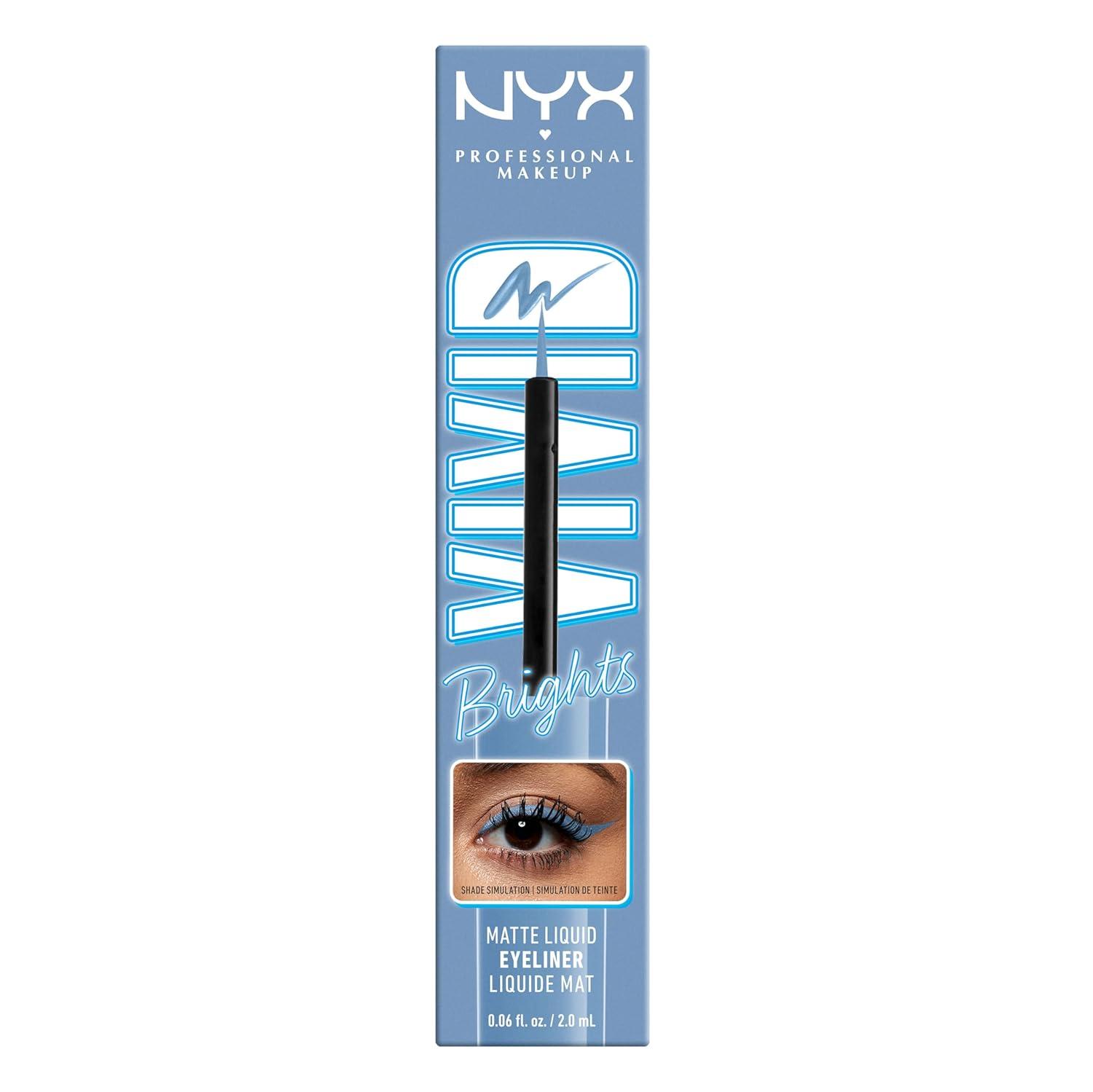 imageNYX PROFESSIONAL MAKEUP Vivid Matte Liquid Liner SmearResistant Eyeliner with Precise Tip  Black05 Cobalt Crush