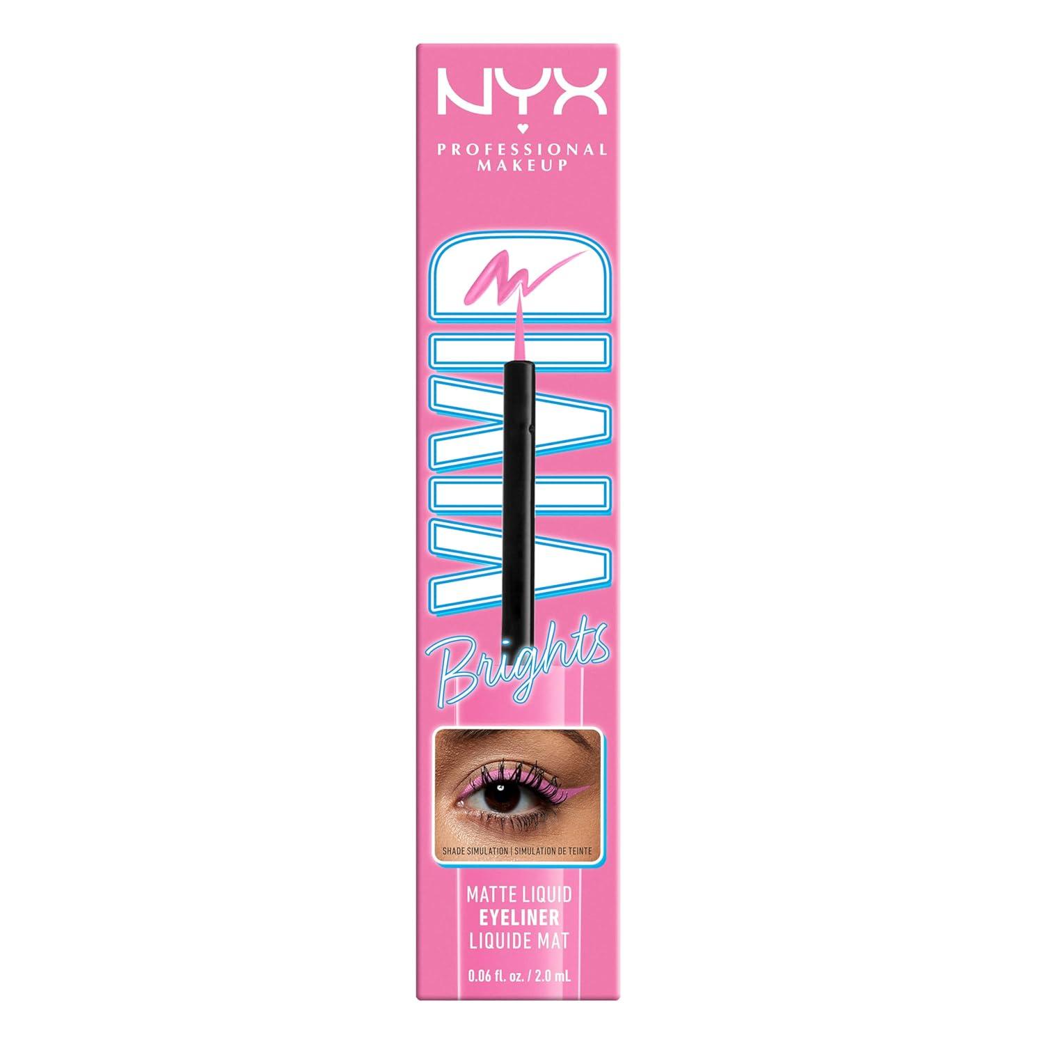 imageNYX PROFESSIONAL MAKEUP Vivid Matte Liquid Liner SmearResistant Eyeliner with Precise Tip  Black08 Dont Pink Twice