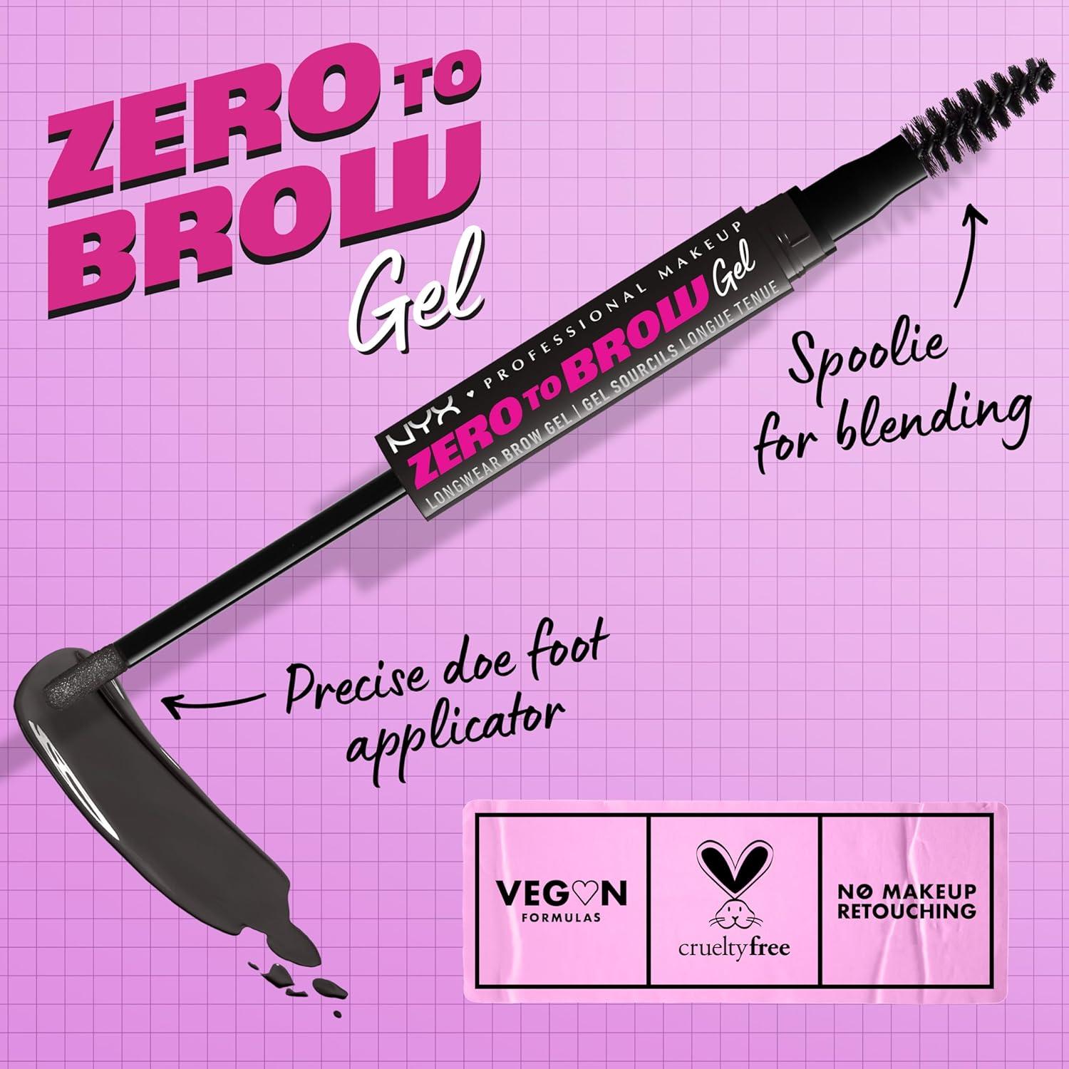 imageNYX PROFESSIONAL MAKEUP Zero to Brow Longwear Eyebrow Gel EspressoBlack