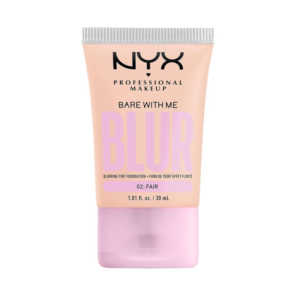 imageNYX PROFESSIONAL MAKEUP Bare With Me Blur Skin Tint Foundation Make Up with Matcha Glycerin ampamp Niacinamide  Golden02 Fair
