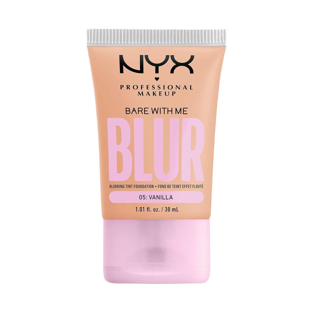 imageNYX PROFESSIONAL MAKEUP Bare With Me Blur Skin Tint Foundation Make Up with Matcha Glycerin ampamp Niacinamide  Golden05 Vanilla