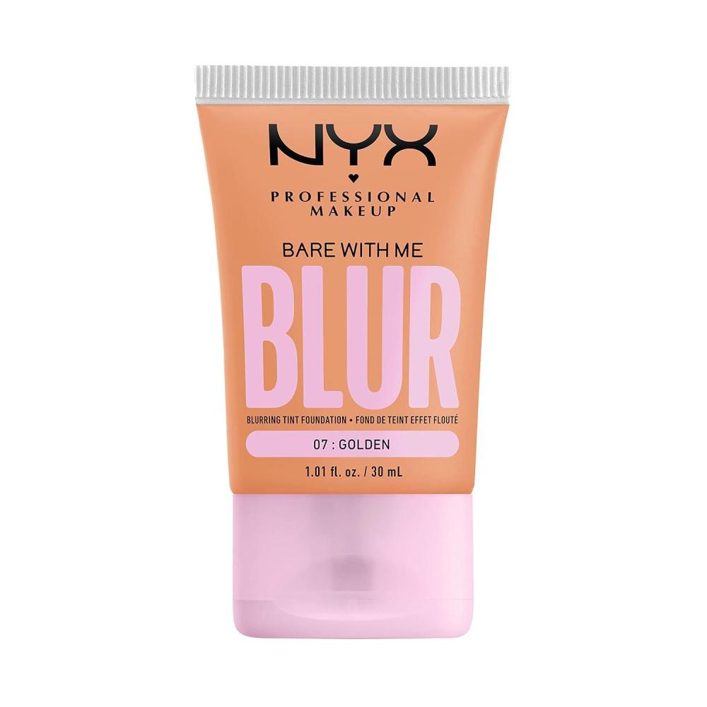 imageNYX PROFESSIONAL MAKEUP Bare With Me Blur Skin Tint Foundation Make Up with Matcha Glycerin ampamp Niacinamide  Golden07 Golden