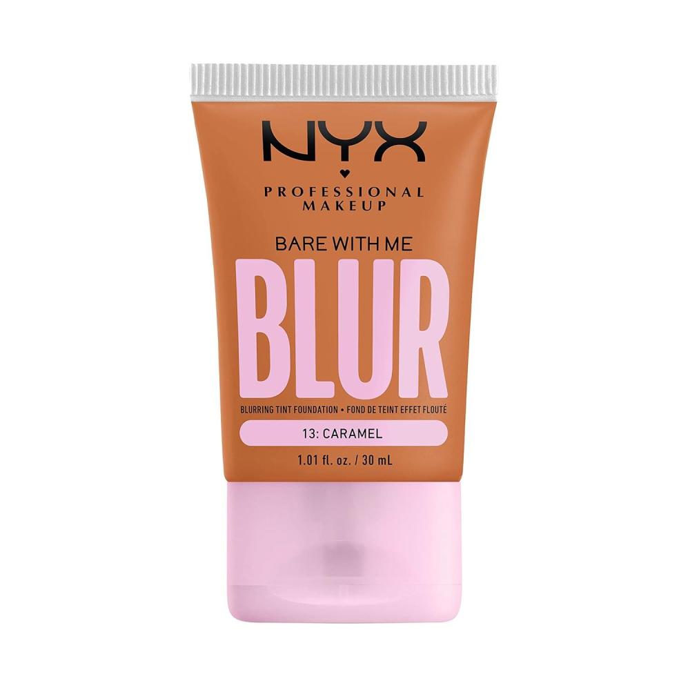 imageNYX PROFESSIONAL MAKEUP Bare With Me Blur Skin Tint Foundation Make Up with Matcha Glycerin ampamp Niacinamide  Golden13 Caramel