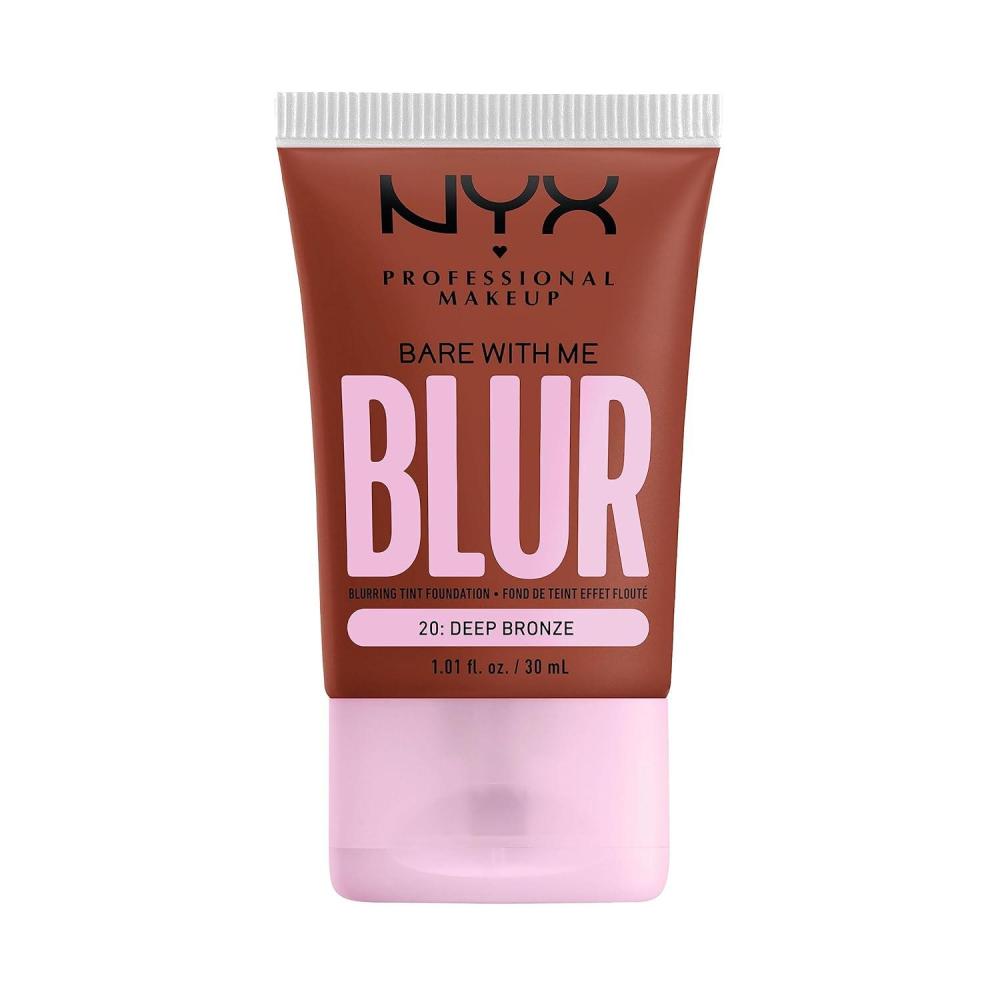 imageNYX PROFESSIONAL MAKEUP Bare With Me Blur Skin Tint Foundation Make Up with Matcha Glycerin ampamp Niacinamide  Golden20 Deep Bronze