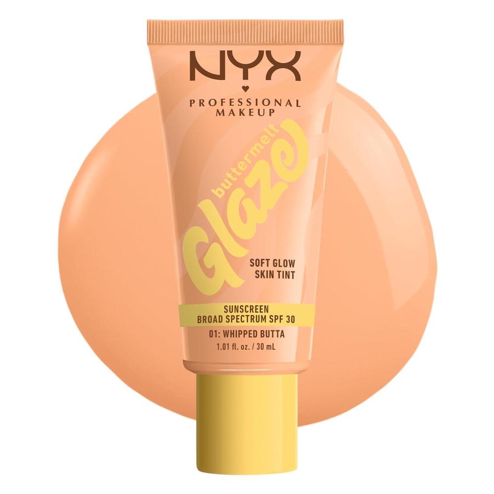 imageNYX PROFESSIONAL MAKEUP Buttermelt Glaze Soft Glow Skin Tint  SPF 30 Up To 12HR Wear 03 Cashew Butta01 Whipped Butta
