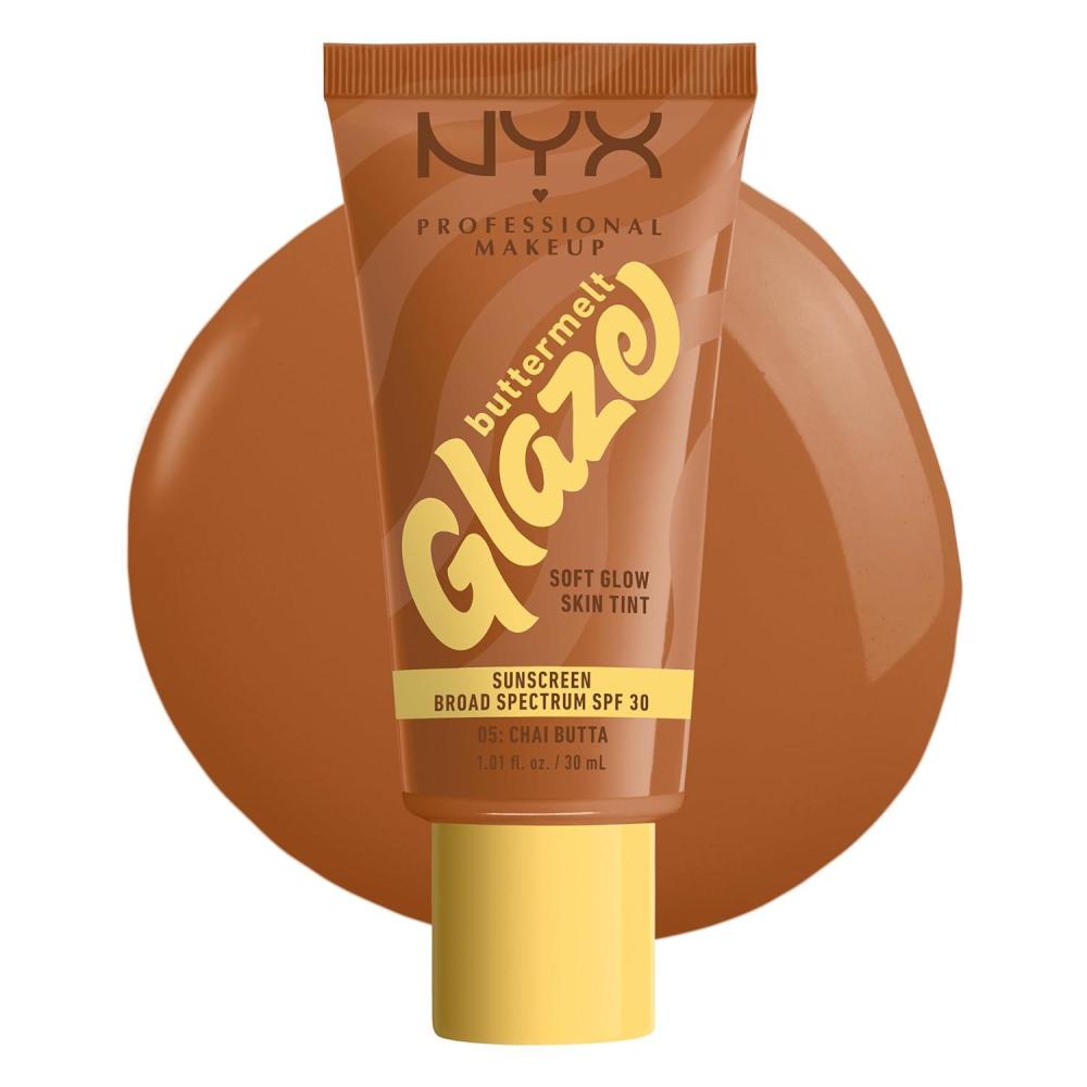 imageNYX PROFESSIONAL MAKEUP Buttermelt Glaze Soft Glow Skin Tint  SPF 30 Up To 12HR Wear 03 Cashew Butta05 Chai Butta