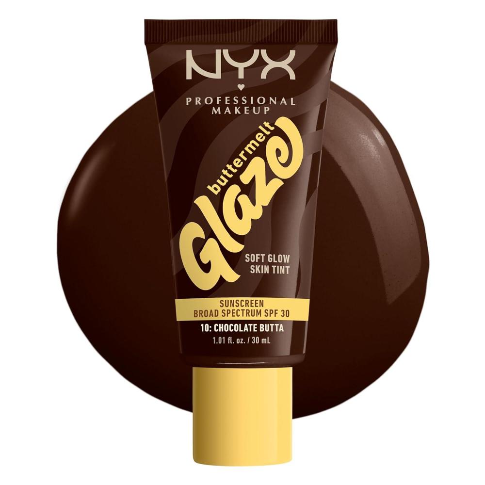imageNYX PROFESSIONAL MAKEUP Buttermelt Glaze Soft Glow Skin Tint  SPF 30 Up To 12HR Wear 03 Cashew Butta10 Chocolate Butta