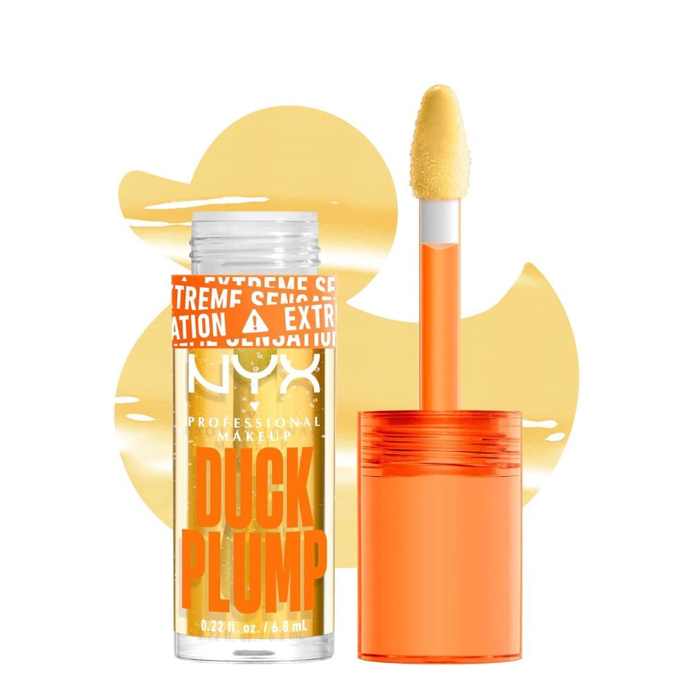 imageNYX PROFESSIONAL MAKEUP Duck Plump High Pigment Lip Gloss Lip Plumper Gloss with Spicy Ginger  Clearly Spicy01 Clearly Spicy