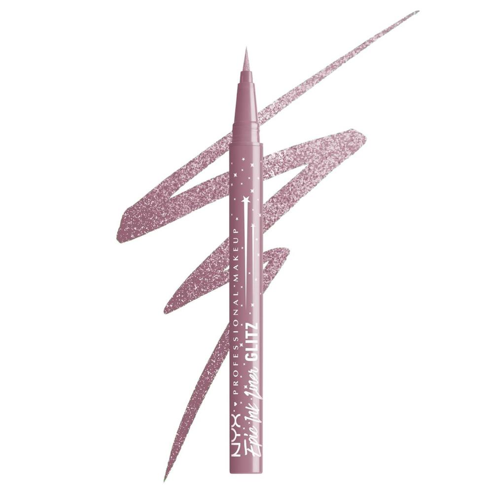 imageNYX PROFESSIONAL MAKEUP Epic Ink Glitz Liner Waterproof Metallic Liquid Eyeliner with Vegan Formula  Graphite Glitz Shimmer Graphite Black03 Shimmer Stitch